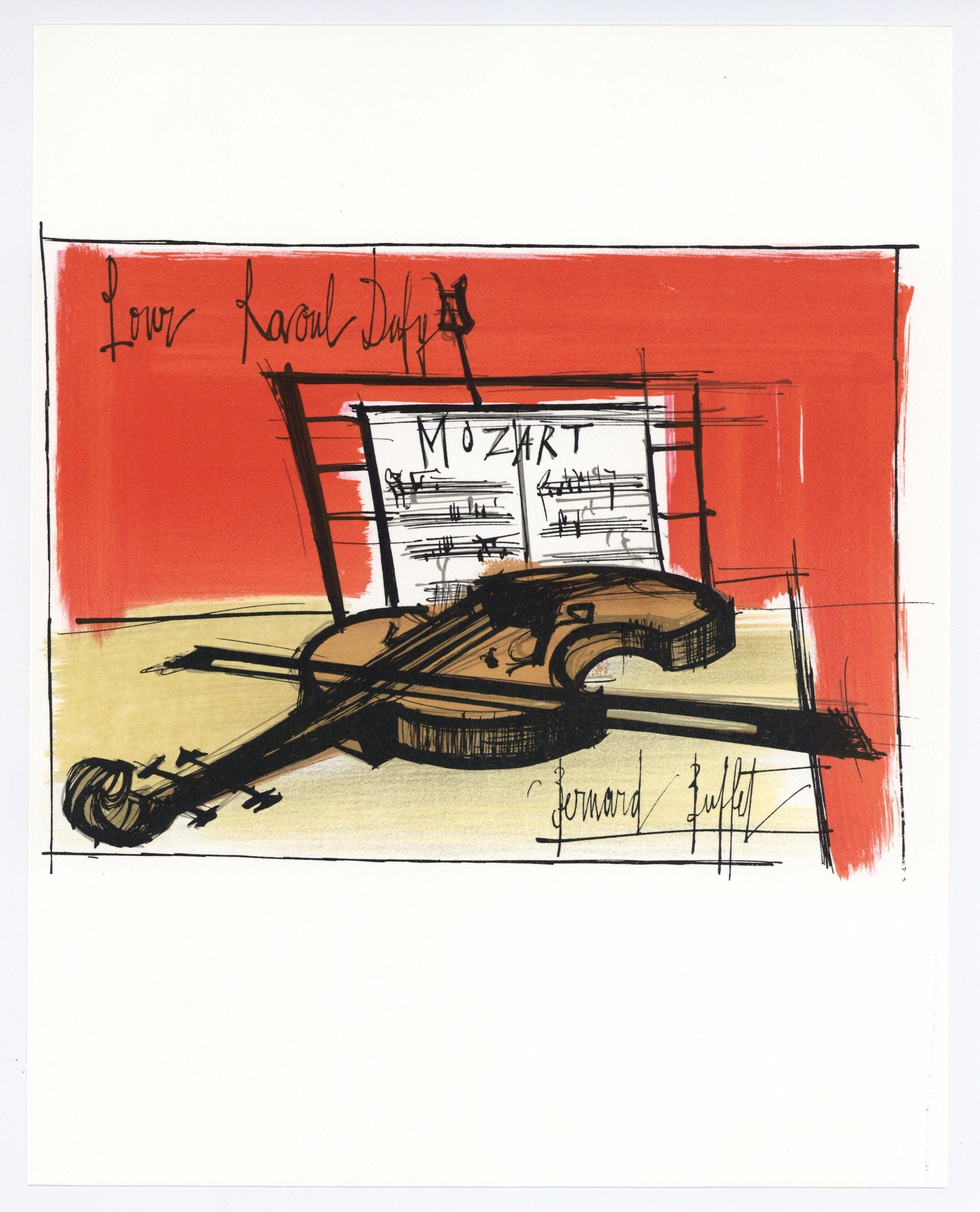 Bernard Buffet, Composition, Lettre à mon peintre Raoul Dufy, Limited Edition Lithograph