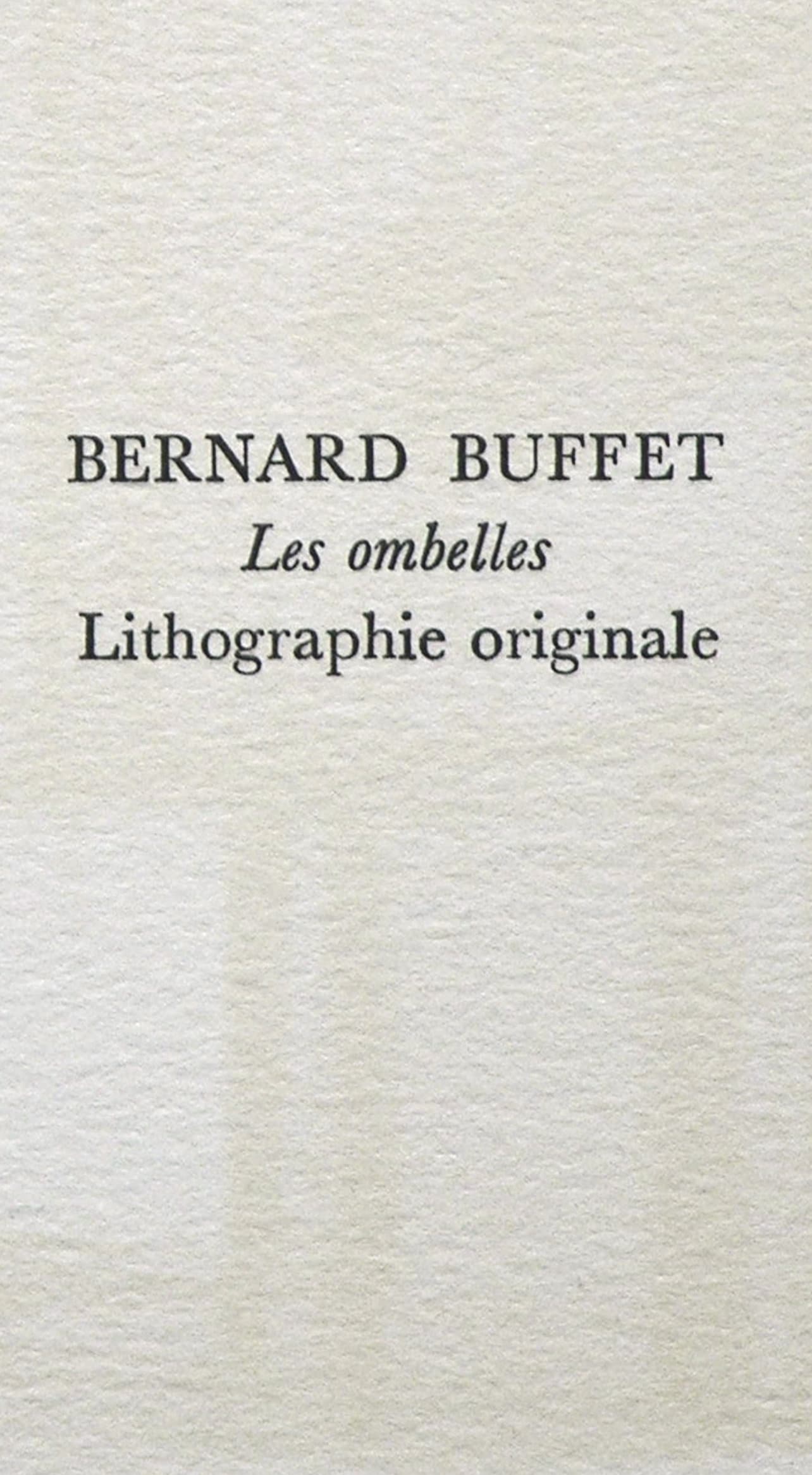 Bernard Buffet, Les ombelles, Souvenirs et portraits d'artistes, Limited Edition Lithograph