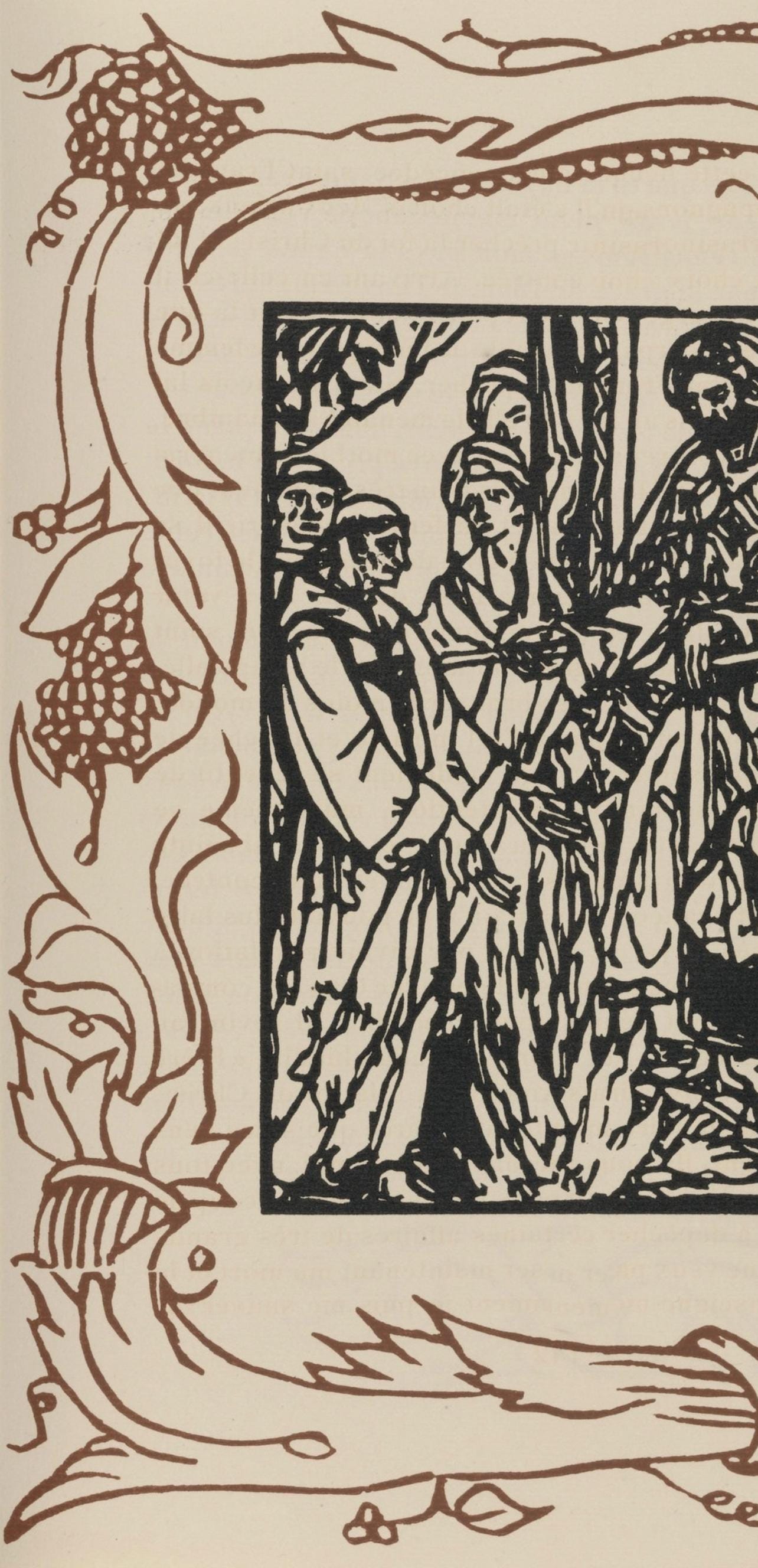 Émile Bernard, Composition (Morane, No. 100), Les Petites Fleurs de St. Françoise, Limited Edition Woodcut