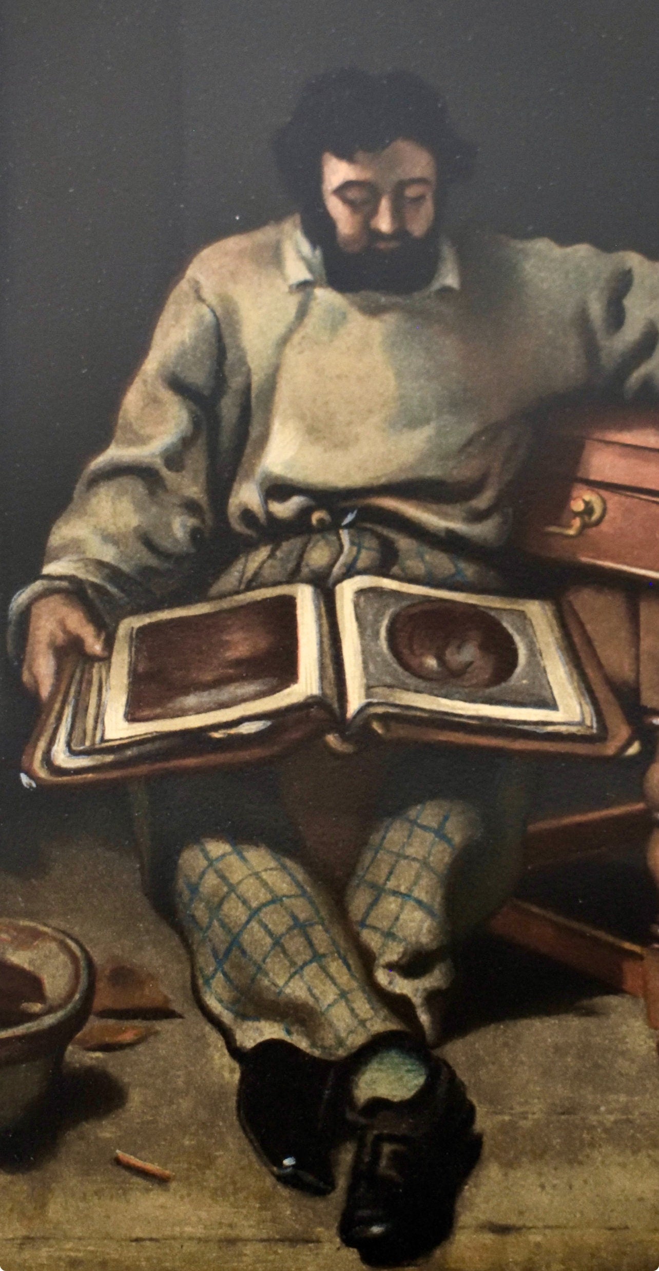 Gustave Courbet, Marc Trapadoux examinant un livre d'estampes, Les Réalistes Lyriques, Collection Pierre Lévy, Limited Edition Lithograph