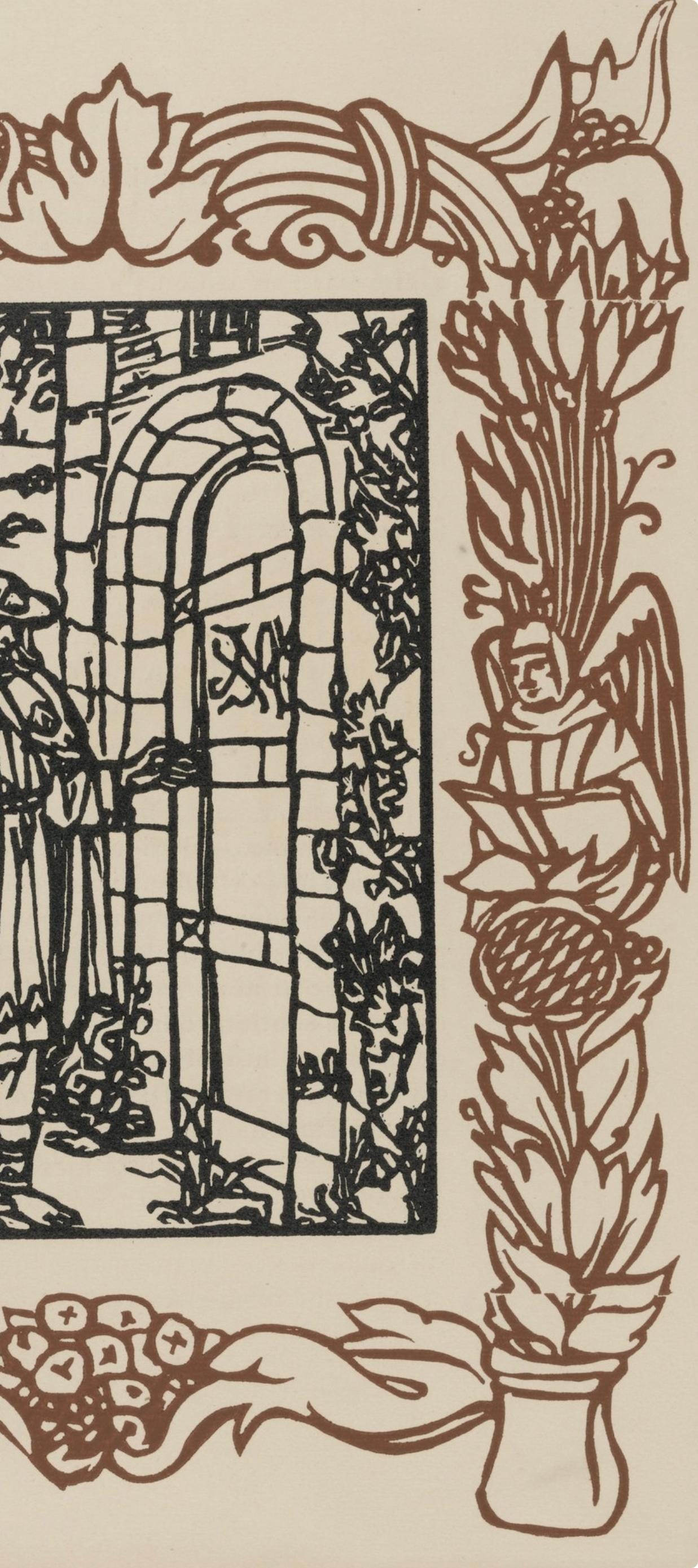Émile Bernard, Composition (Morane, No. 100), Les Petites Fleurs de St. Françoise, Limited Edition Woodcut