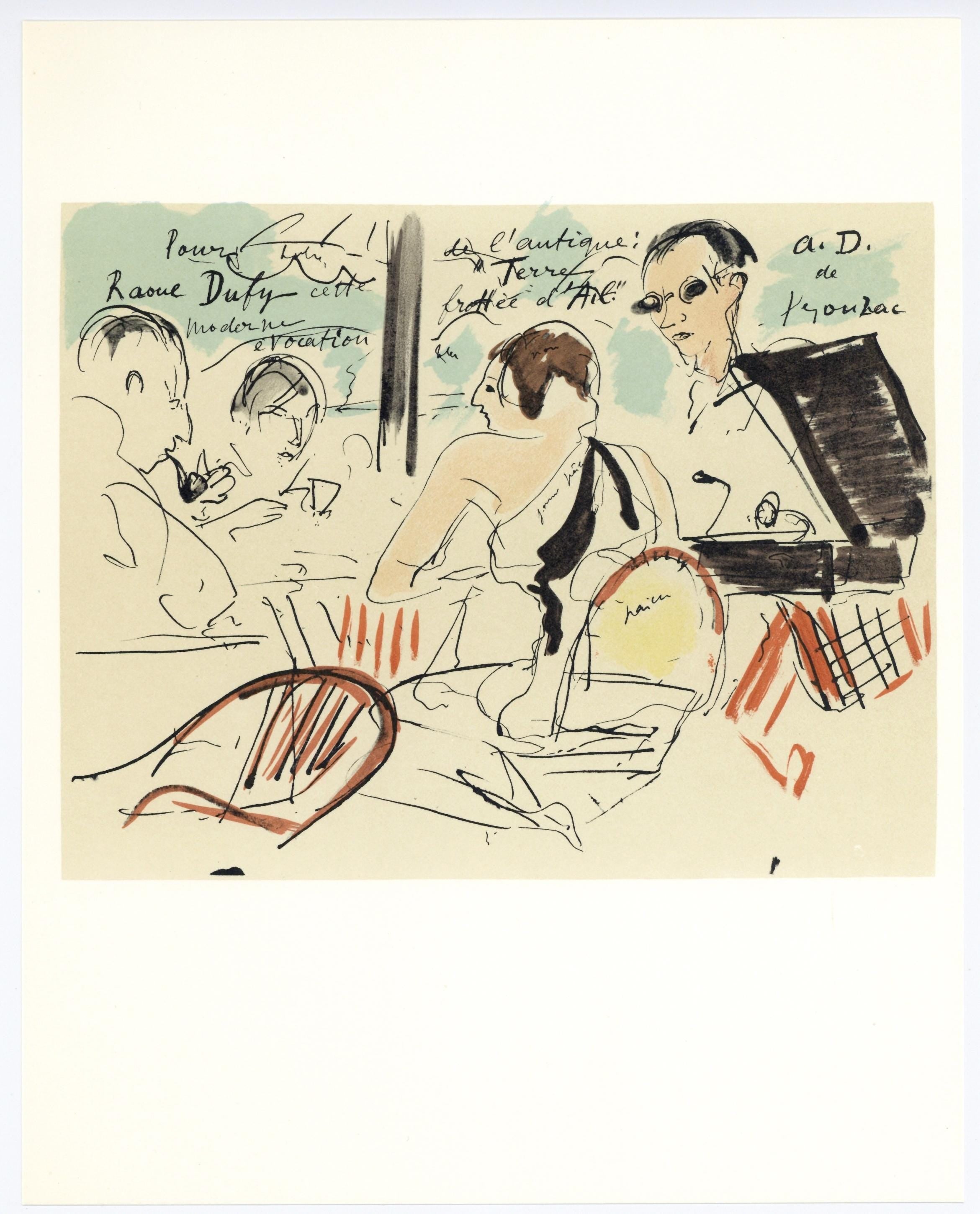 André Dunoyer de Segonzac, Composition, Lettre à mon peintre Raoul Dufy, Limited Edition Lithograph