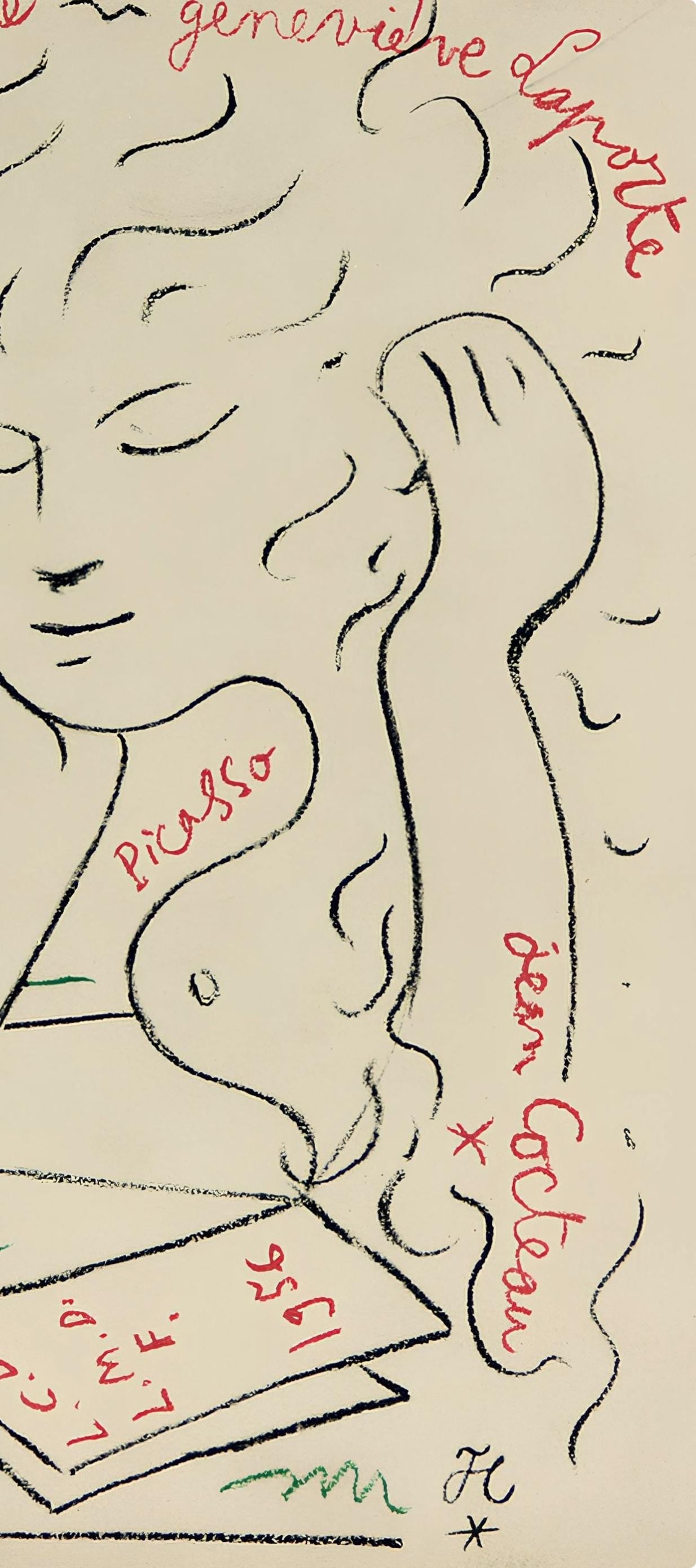 Jean Cocteau, Composition, Sous le Manteau de Feu, Limited Edition Lithograph