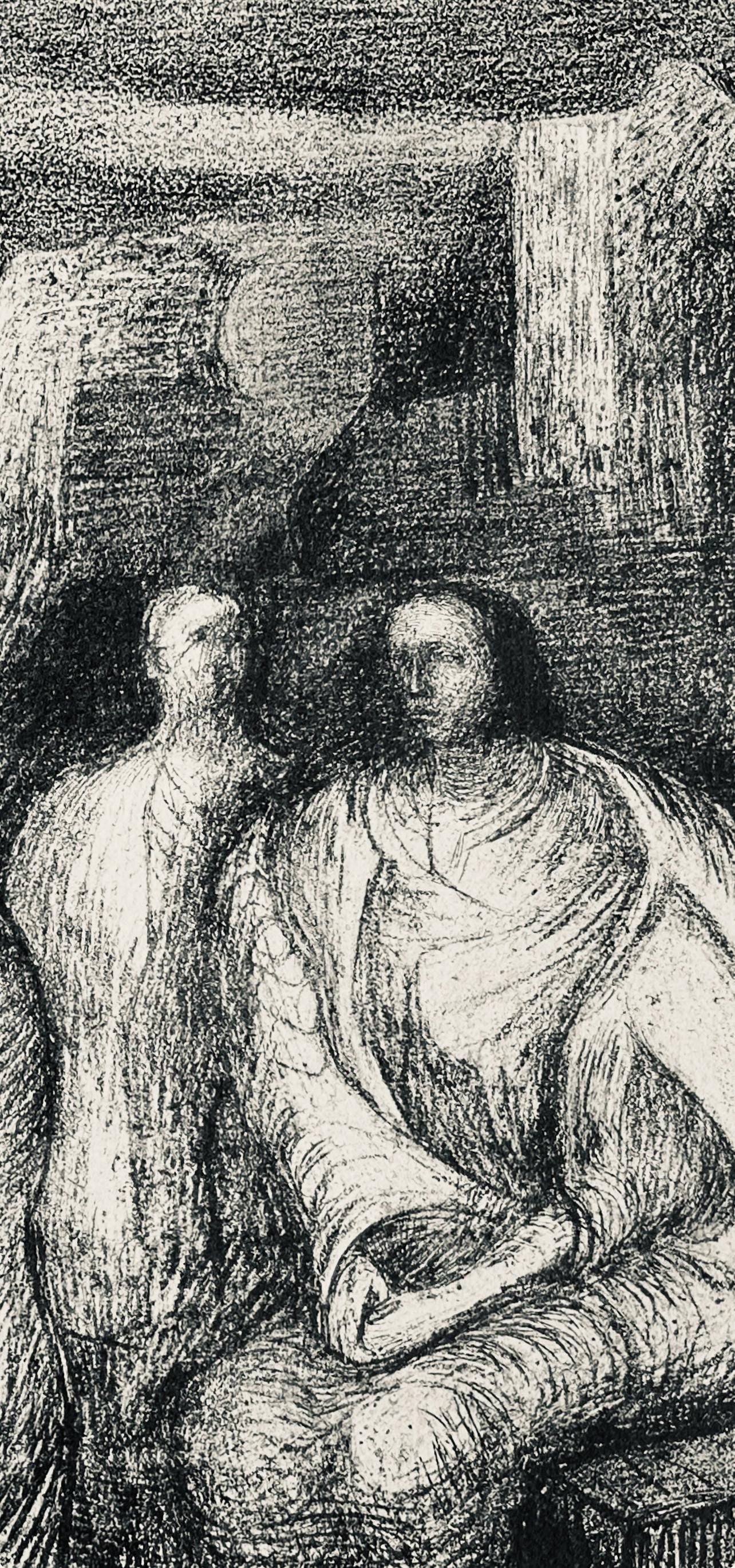 Henry Moore, Figures against an Architectural Background, The Drawings of Henry Moore, Limited Edition Lithograph