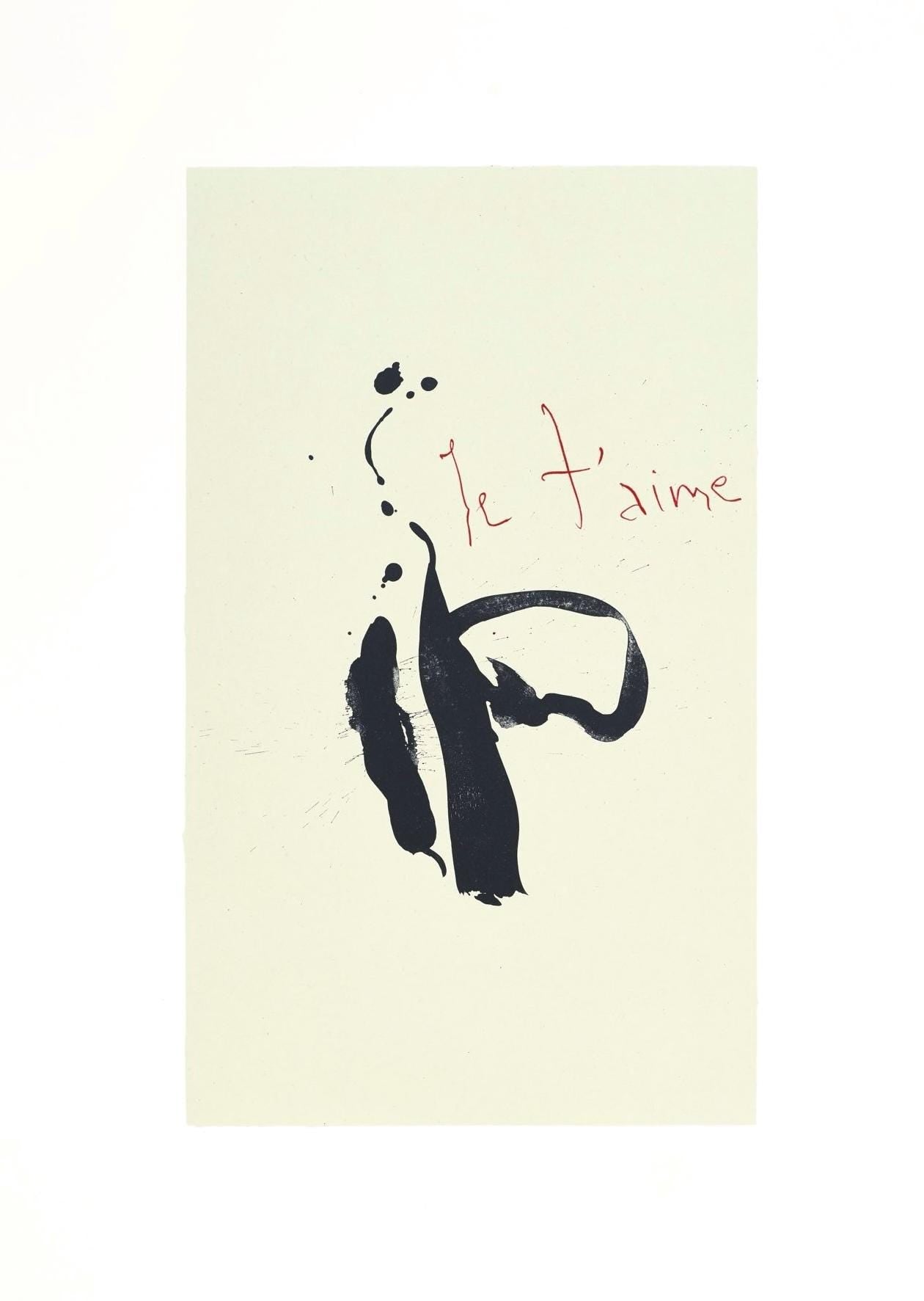 Robert Motherwell, Je t’aime (Belknap 354-380; Engberg/Banach 415-441), Three Poems, Limited Edition Lithograph