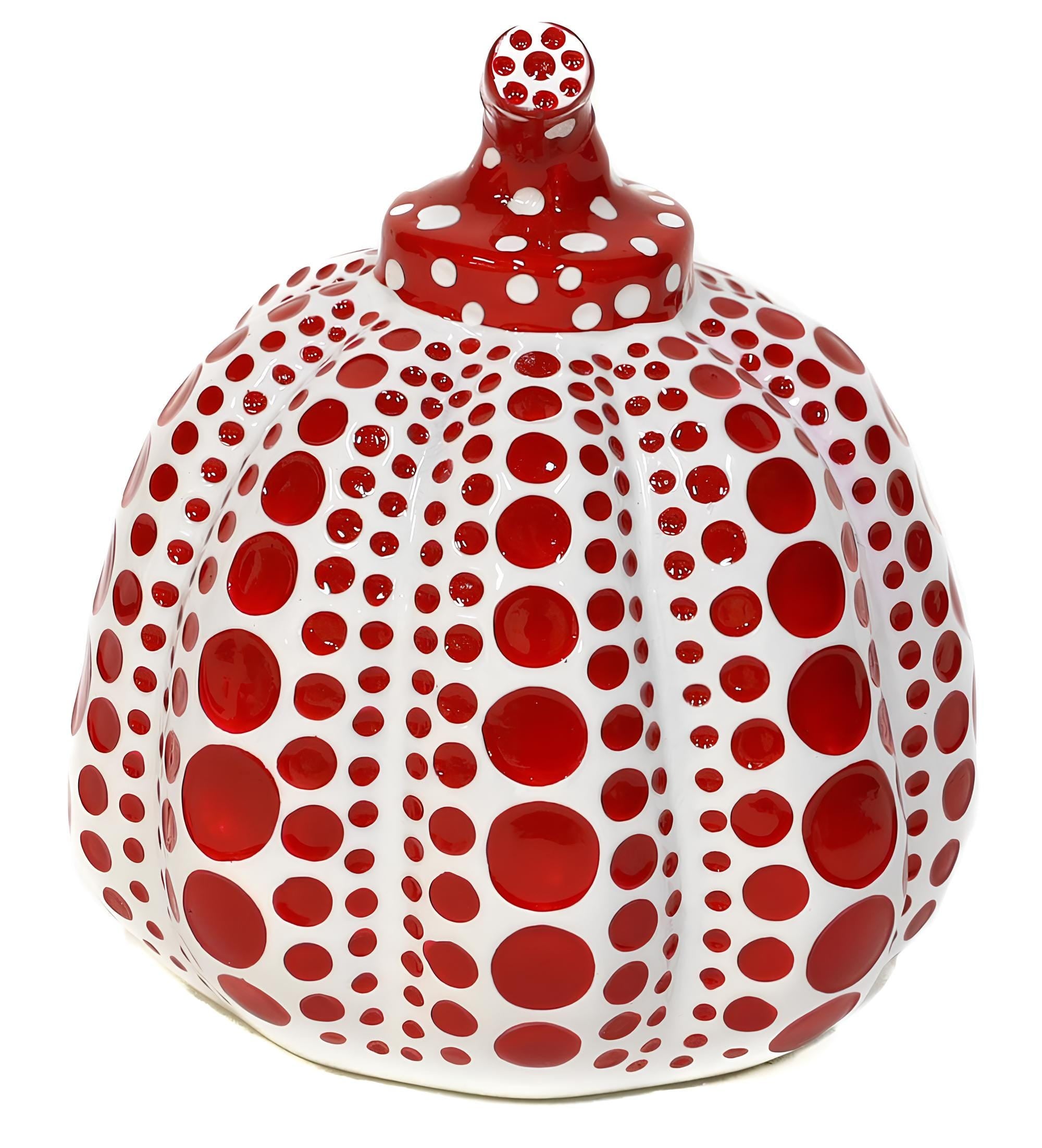 Yayoi Kusama 草間 彌生, Pumpkins, Yellow/Black, Red/White (Two Sculptures) Limited Edition Cast Resin Sculptures