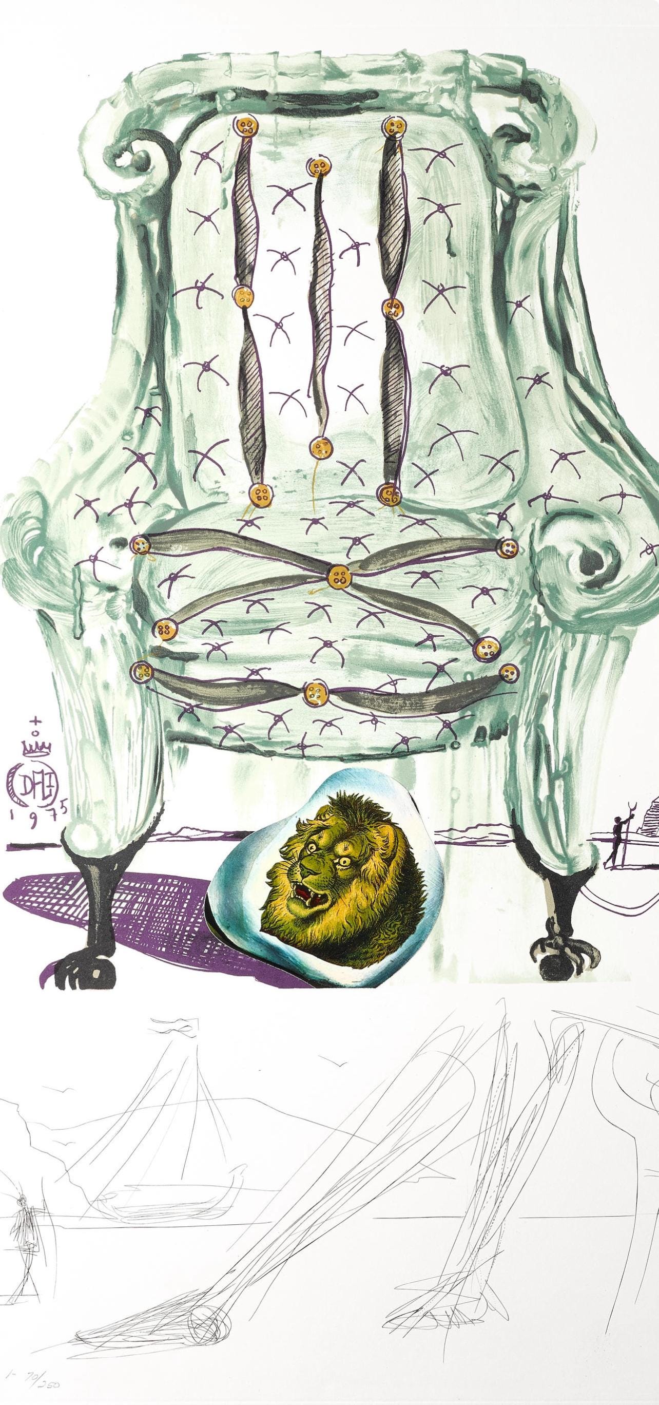 Salvador Dalí, Fauteuil à respirer pneumatique (M/L 822-831; Field 75-13), Imaginations et Objets du Futur, Limited Edition Lithograph
