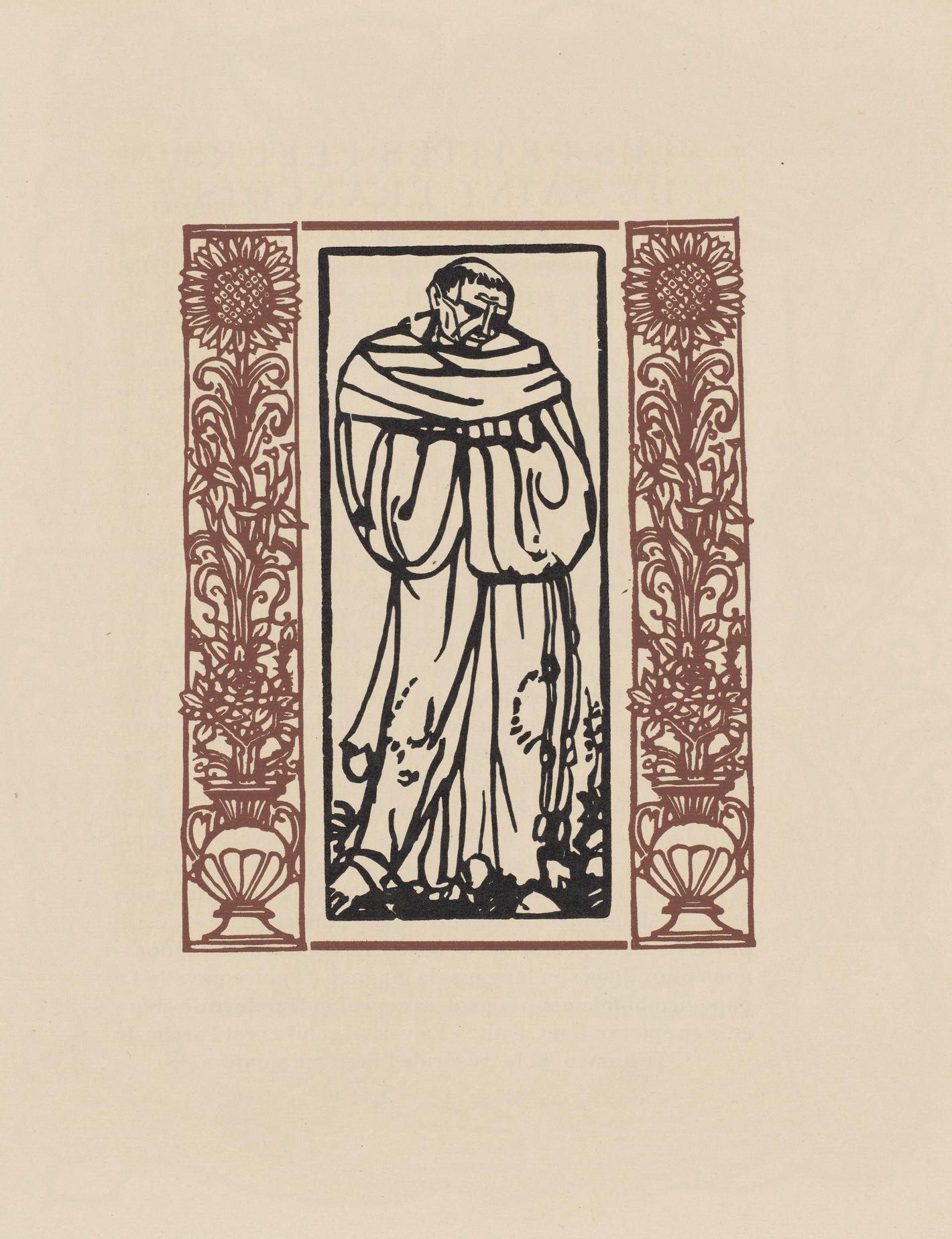 Émile Bernard, Composition (Morane, No. 100), Les Petites Fleurs de St. Françoise, Limited Edition Woodcut