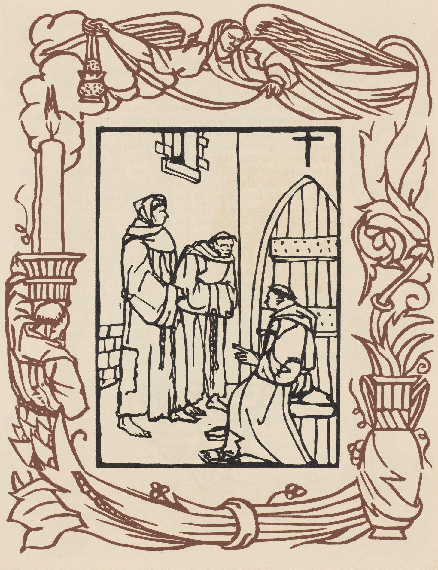 Émile Bernard, Composition (Morane, No. 100), Les Petites Fleurs de St. Françoise, Limited Edition Woodcut