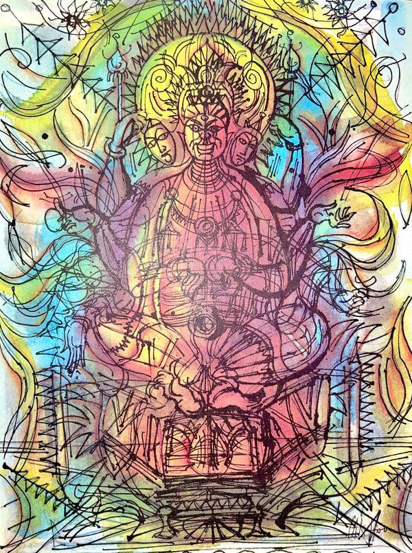 Jean Carzou, Composition, Ce Panorama du Bouddhisme, Limited Edition Lithograph