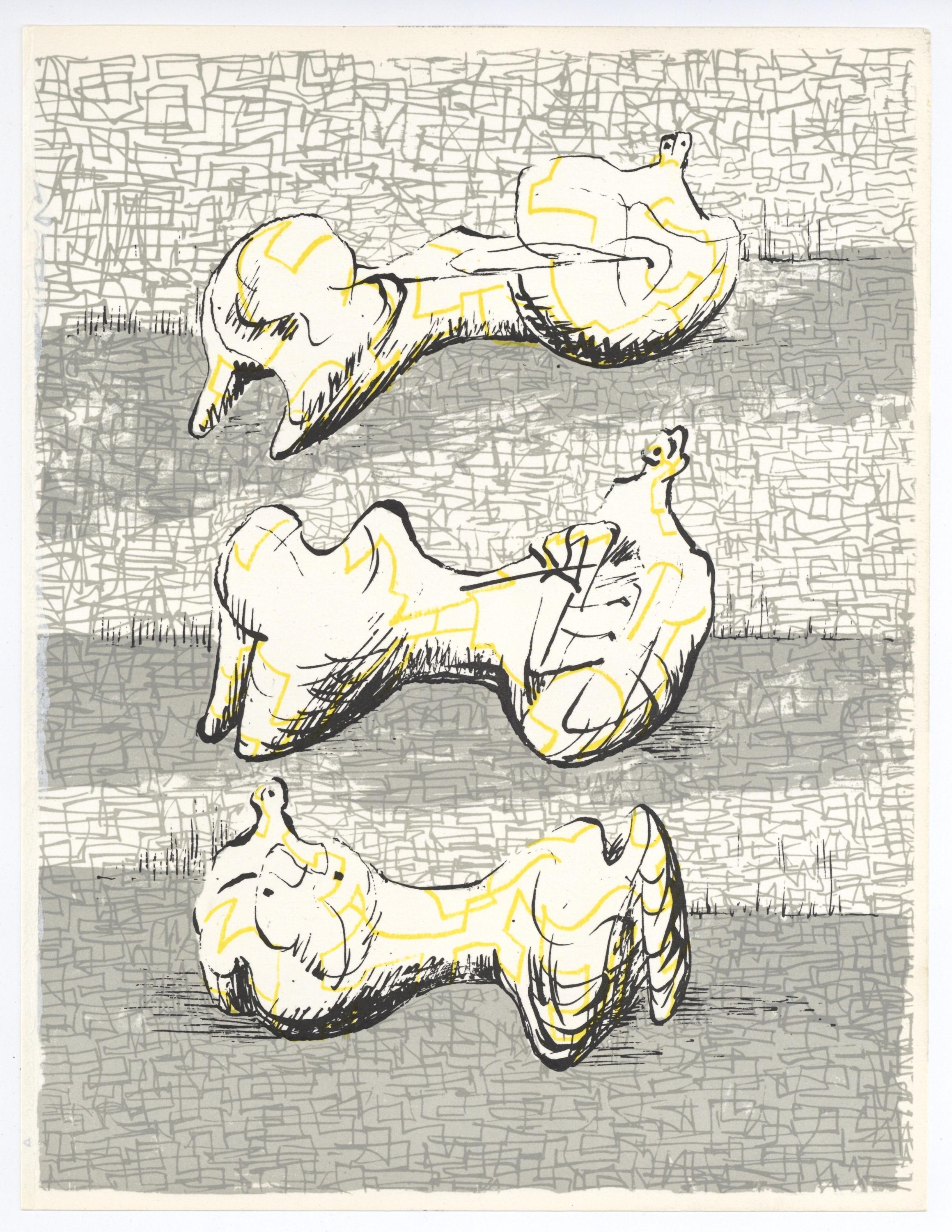 Henry Moore, Composition (Cramer 182), XXe siècle, Limited Edition Lithograph