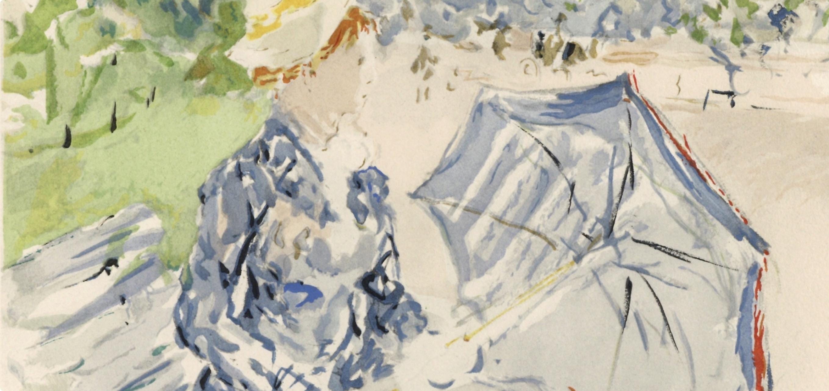 Berthe Morisot, Jeune femme assise avenue du Bois de Boulogne, Berthe Morisot Seize Aquarelles, Limited Edition Lithograph