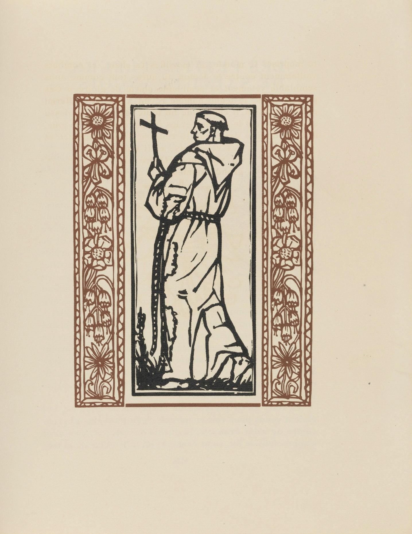 Émile Bernard, Composition (Morane, No. 100), Les Petites Fleurs de St. Françoise, Limited Edition Woodcut