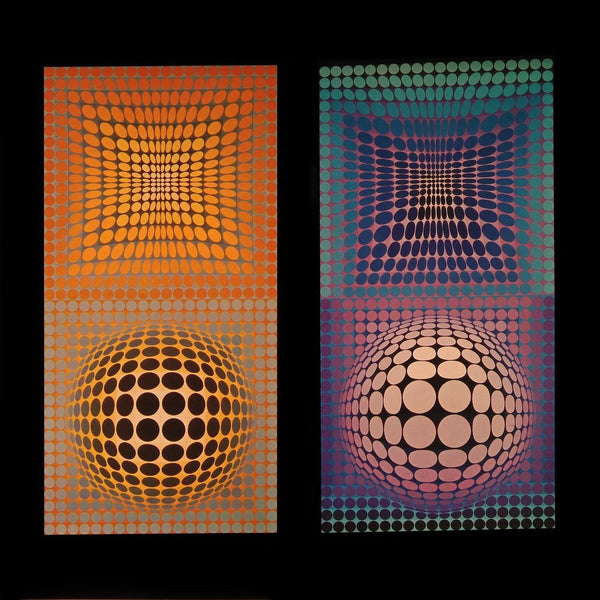 Victor Vasarely, Composition, Damier, Limited Edition Héliogravure