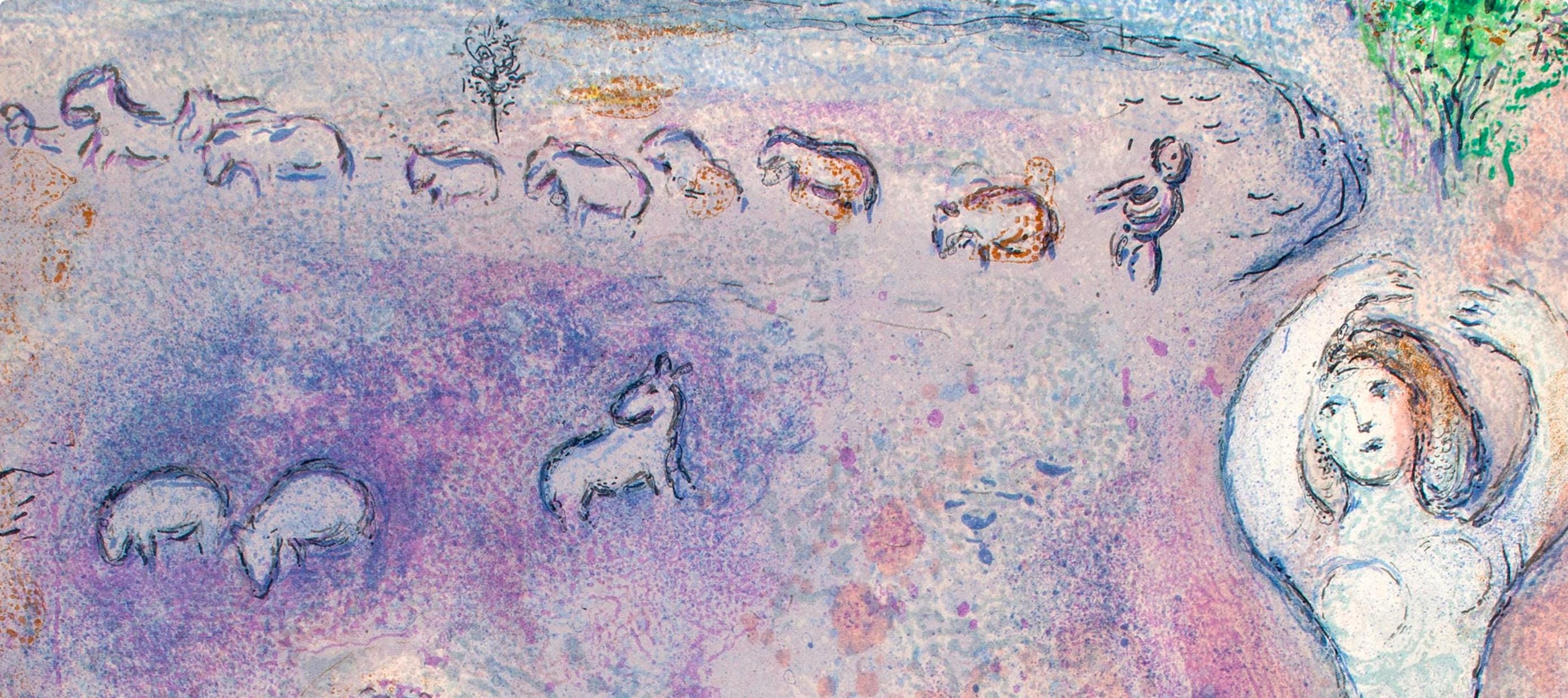 Marc Chagall, La Ruse de Dorcon, Daphnis et Chloé, Limited Edition Héliogravure