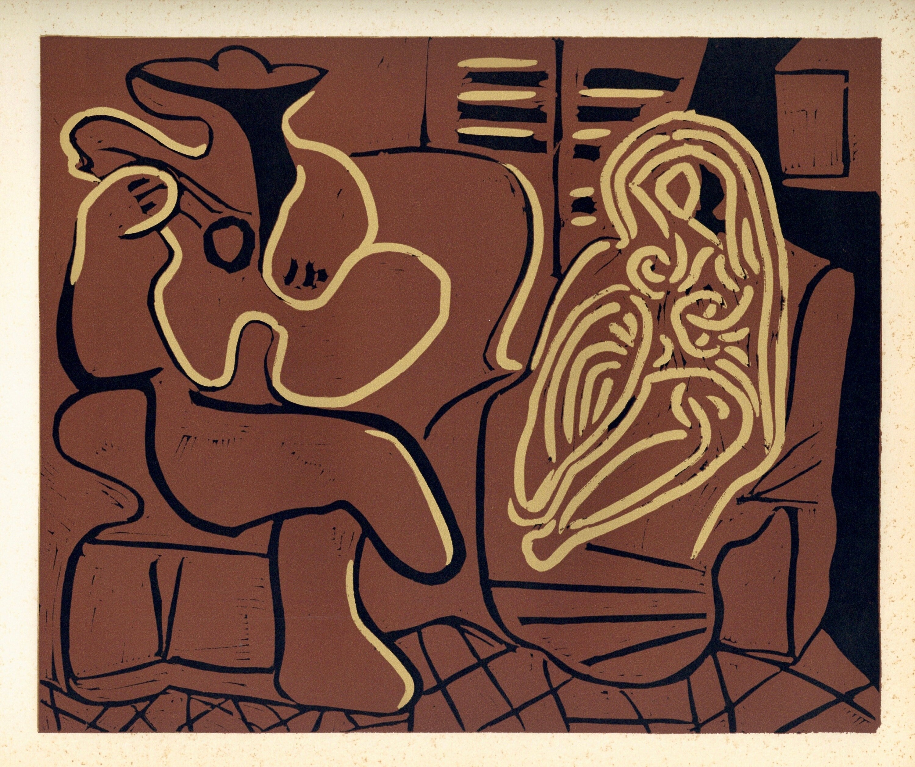 Pablo Picasso, The Aubade with a Reclining Woman (Orozco 214), Grabados al linóleo, Limited Edition Linocut