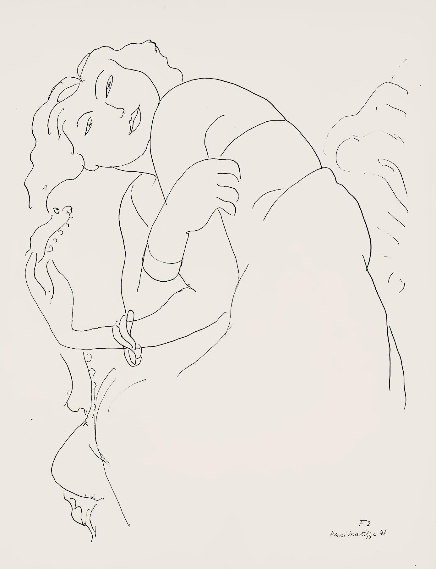 Henri Matisse, Série F, var. 2 (Duthuit 9), Henri Matisse, Dessins, Thèmes et variations, Limited Edition Lithograph