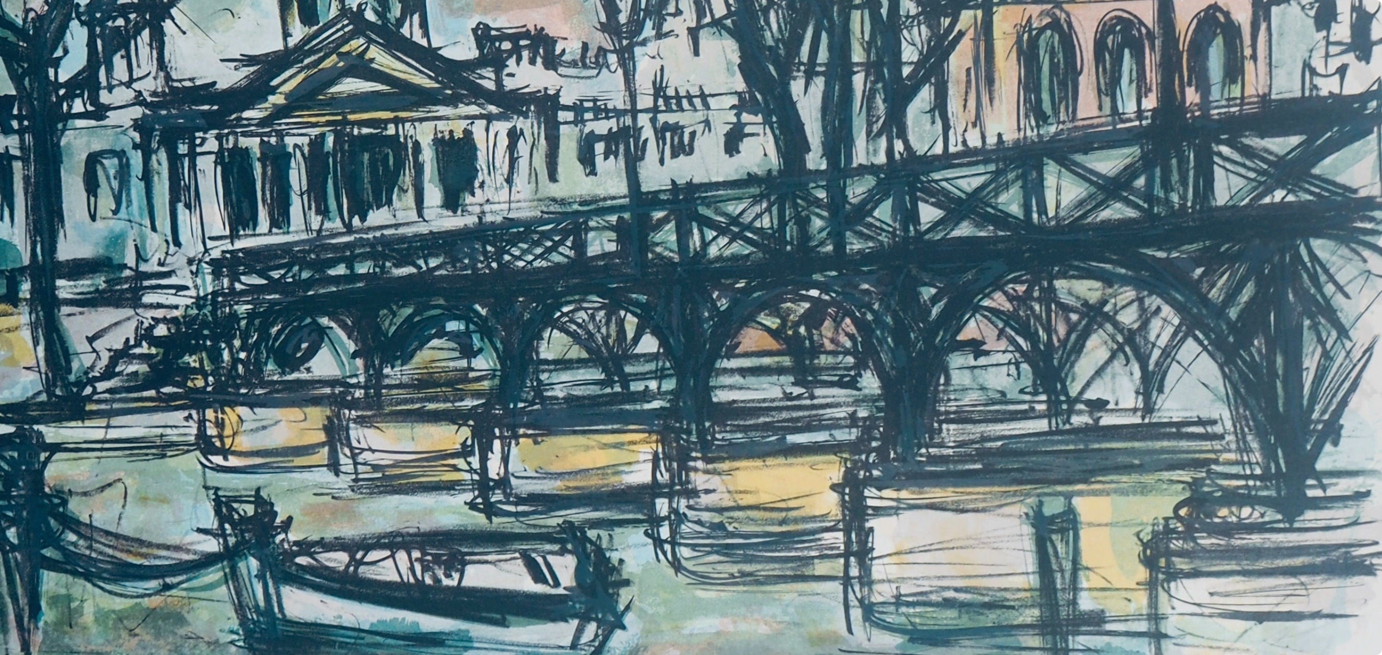 Maurice Verdier, Le Pont des Arts, Au Temps de Paris Seine, Limited Edition Lithograph