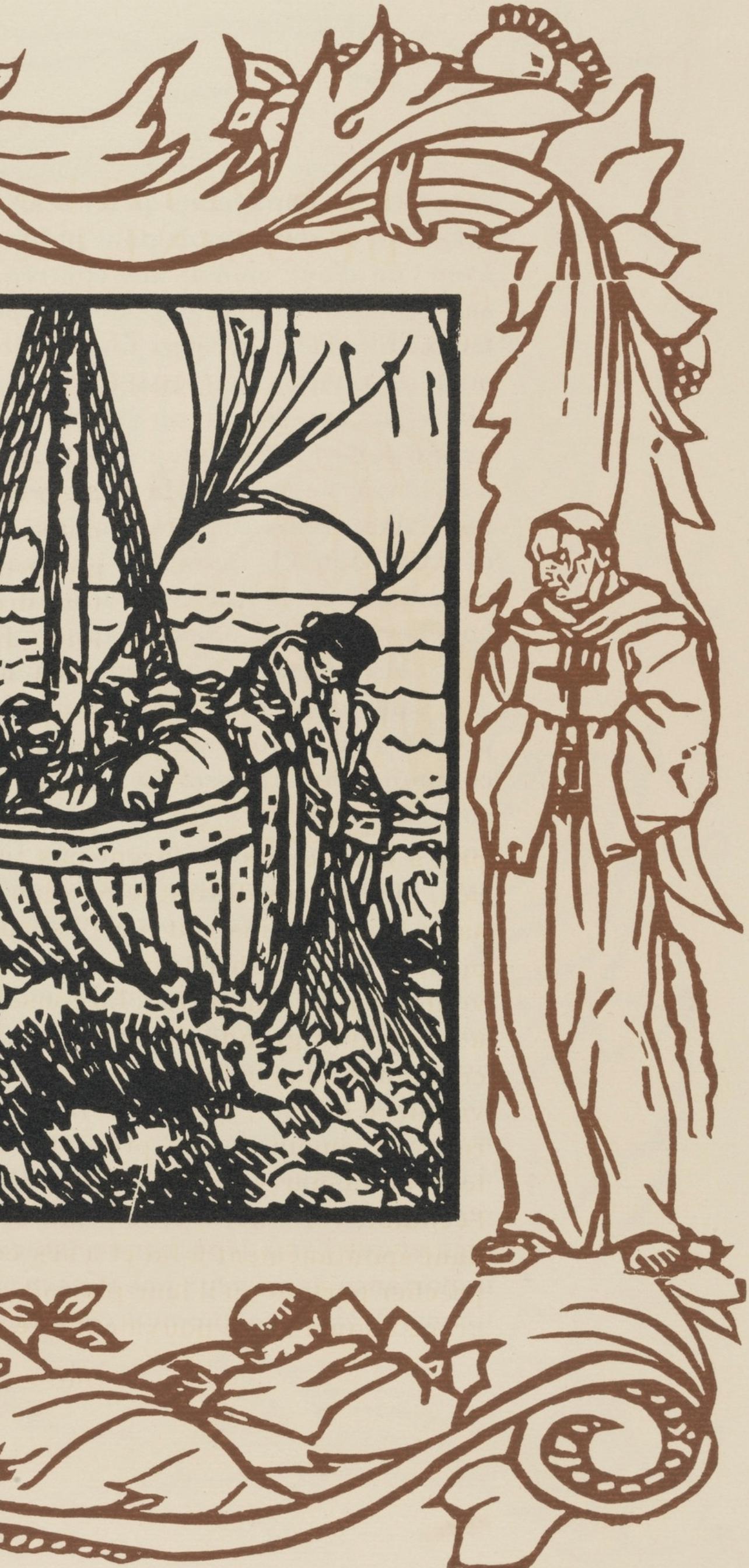 Émile Bernard, Composition (Morane, No. 100), Les Petites Fleurs de St. Françoise, Limited Edition Woodcut