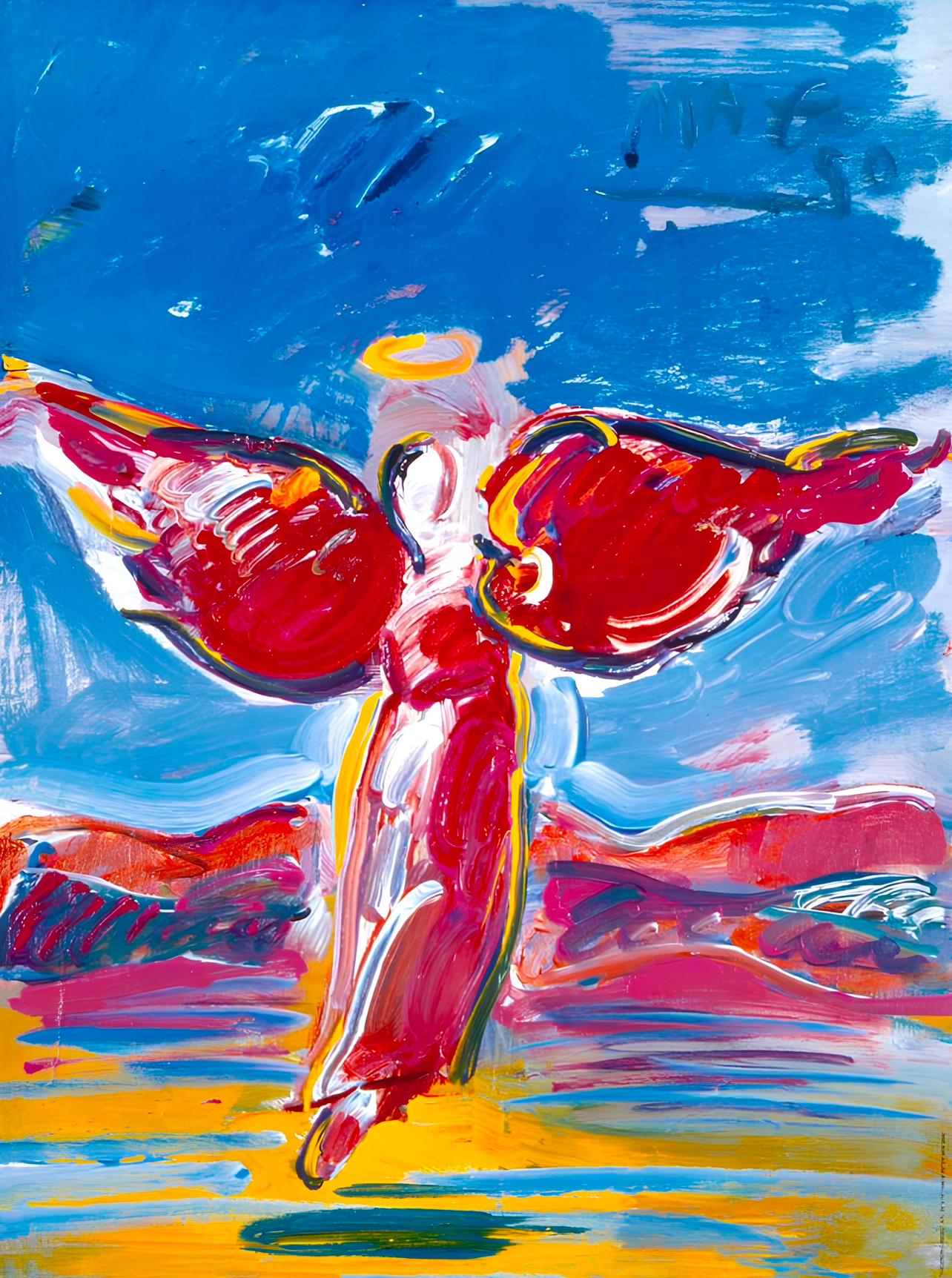 Peter Max, Ascending Angel, 2000, Hand Signed, Official Edition Offset Lithograph