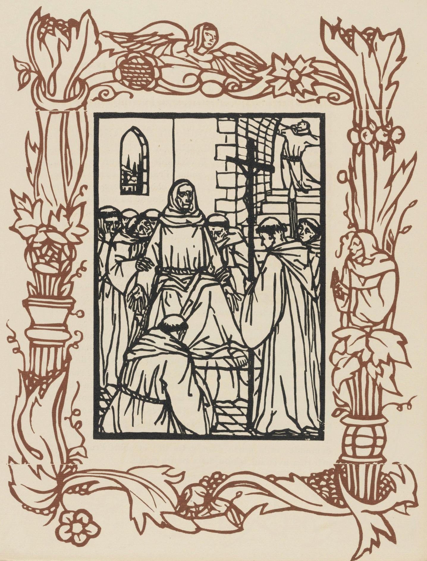 Émile Bernard, Composition (Morane, No. 100), Les Petites Fleurs de St. Françoise, Limited Edition Woodcut