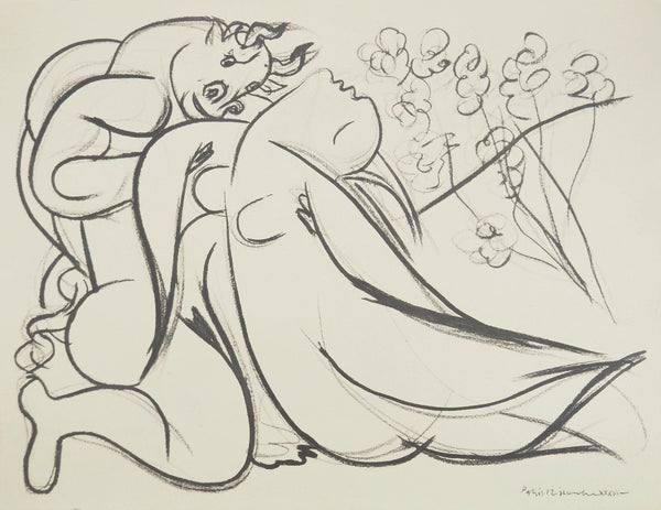 Pablo Picasso, Composition (Orozco 238), Picasso, La flûte double, Limited Edition Lithograph
