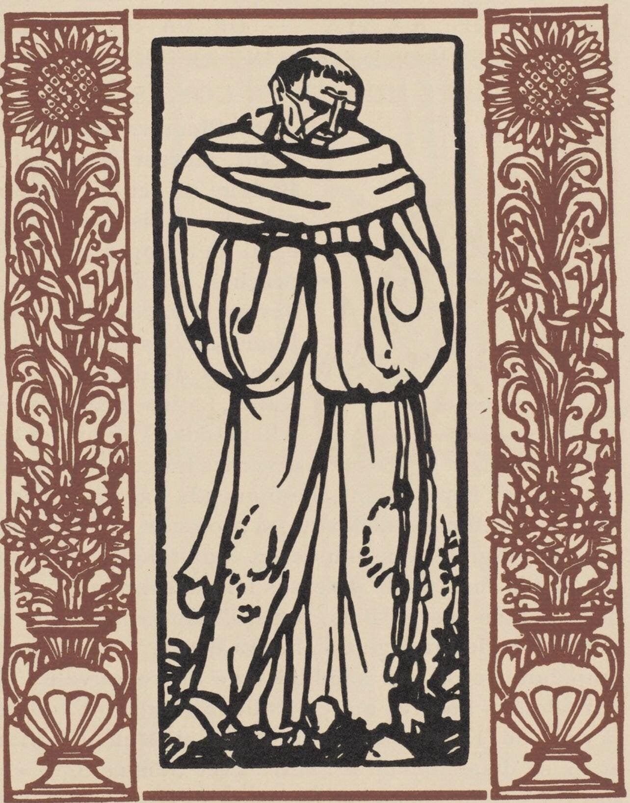 Émile Bernard, Composition (Morane, No. 100), Les Petites Fleurs de St. Françoise, Limited Edition Woodcut