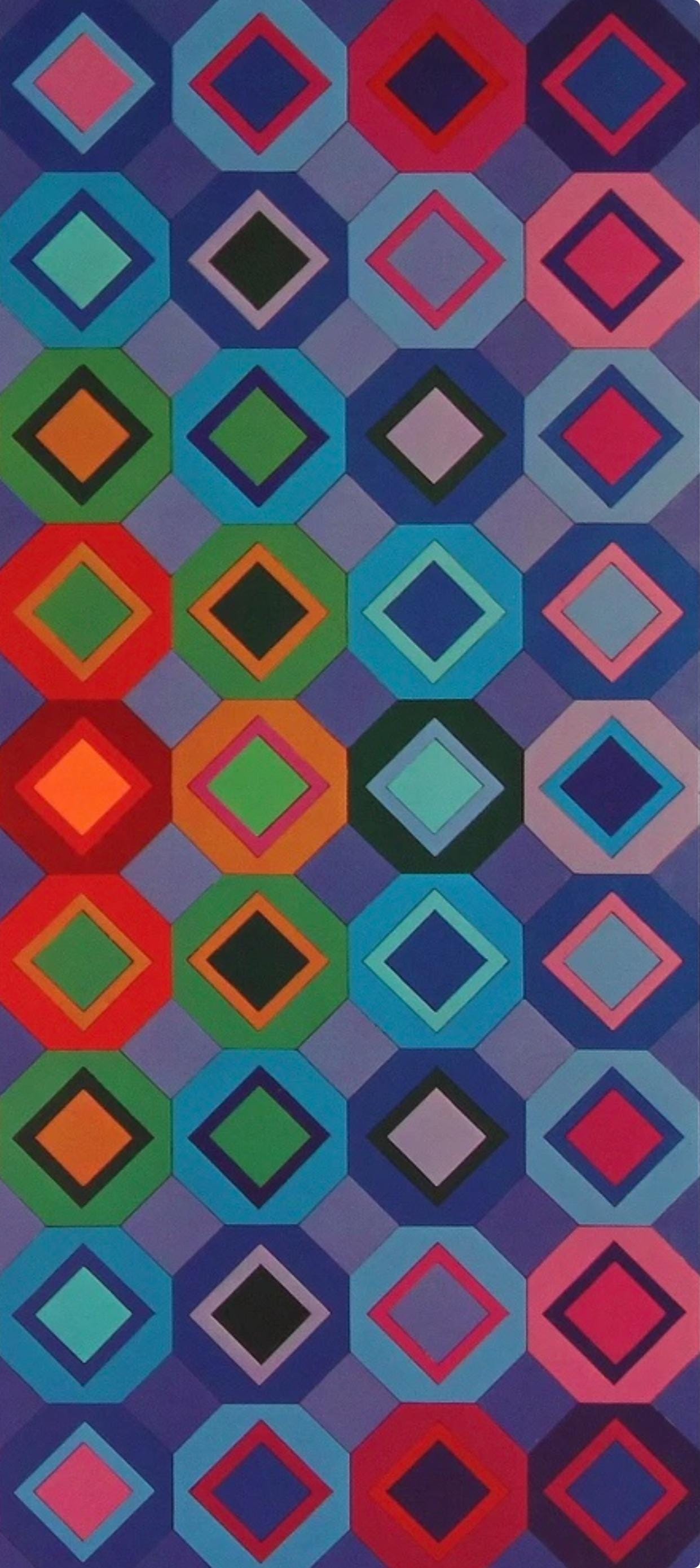 Victor Vasarely, Composition, Octogone, Limited Edition Héliogravure