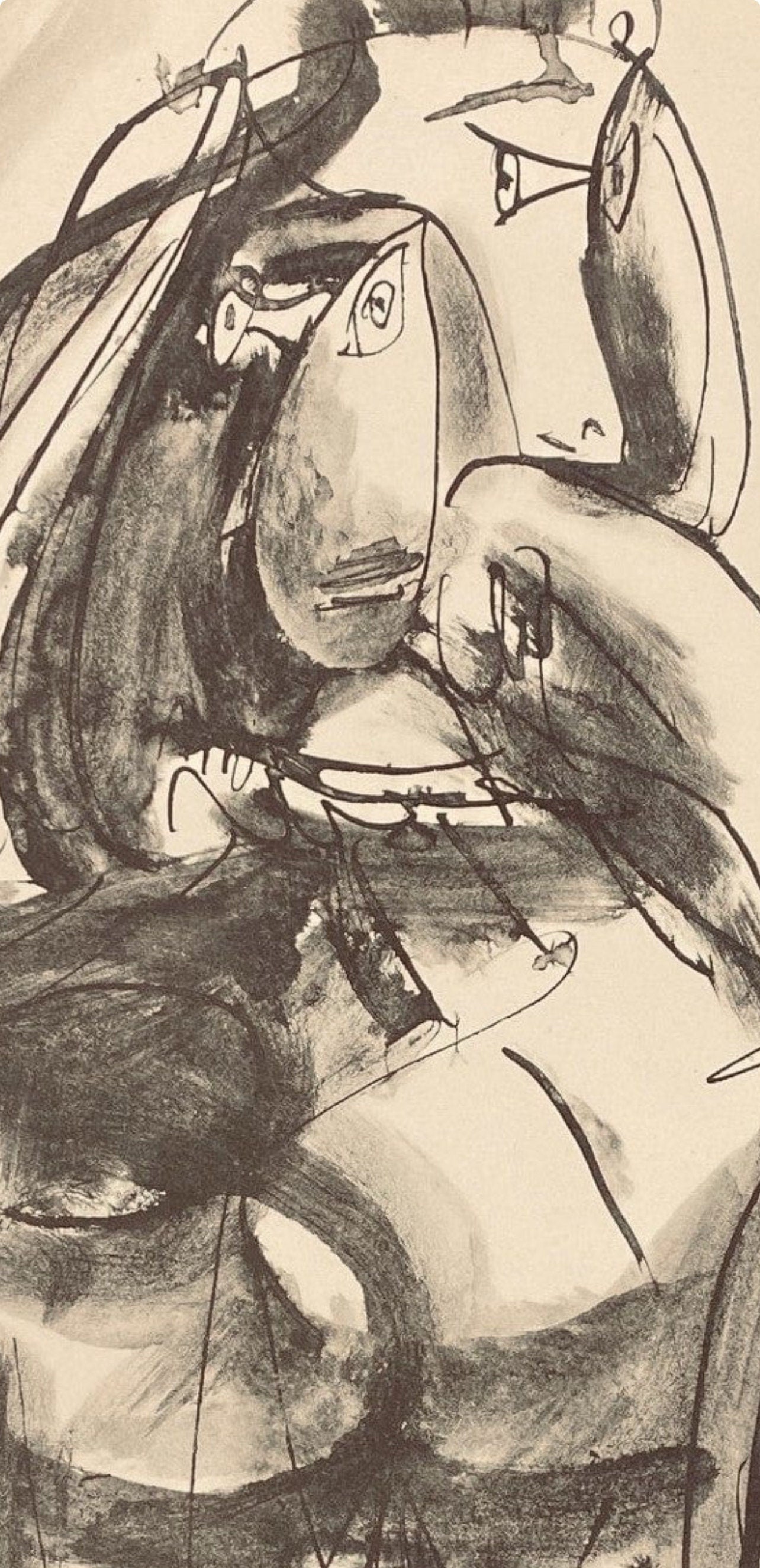 Pablo Picasso, Composition, Carnet de dessins de Picasso, Cahiers d’Art, Limited Edition Lithograph