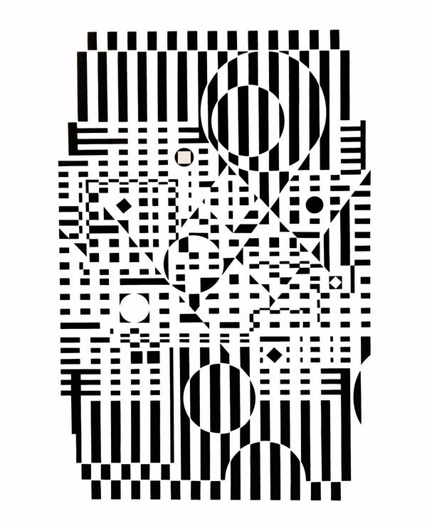 Victor Vasarely, Composition, Croisées, Limited Edition Héliogravure