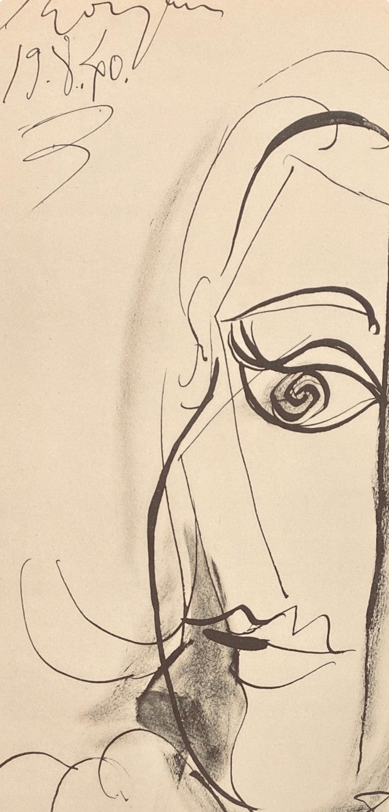 Pablo Picasso, Composition, Carnet de dessins de Picasso, Cahiers d’Art, Limited Edition Lithograph