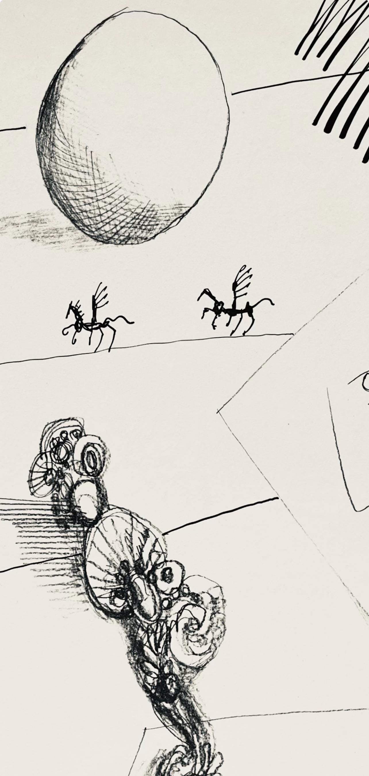 Saul Steinberg, Composition, Derrière le miroir, Limited Edition Lithograph