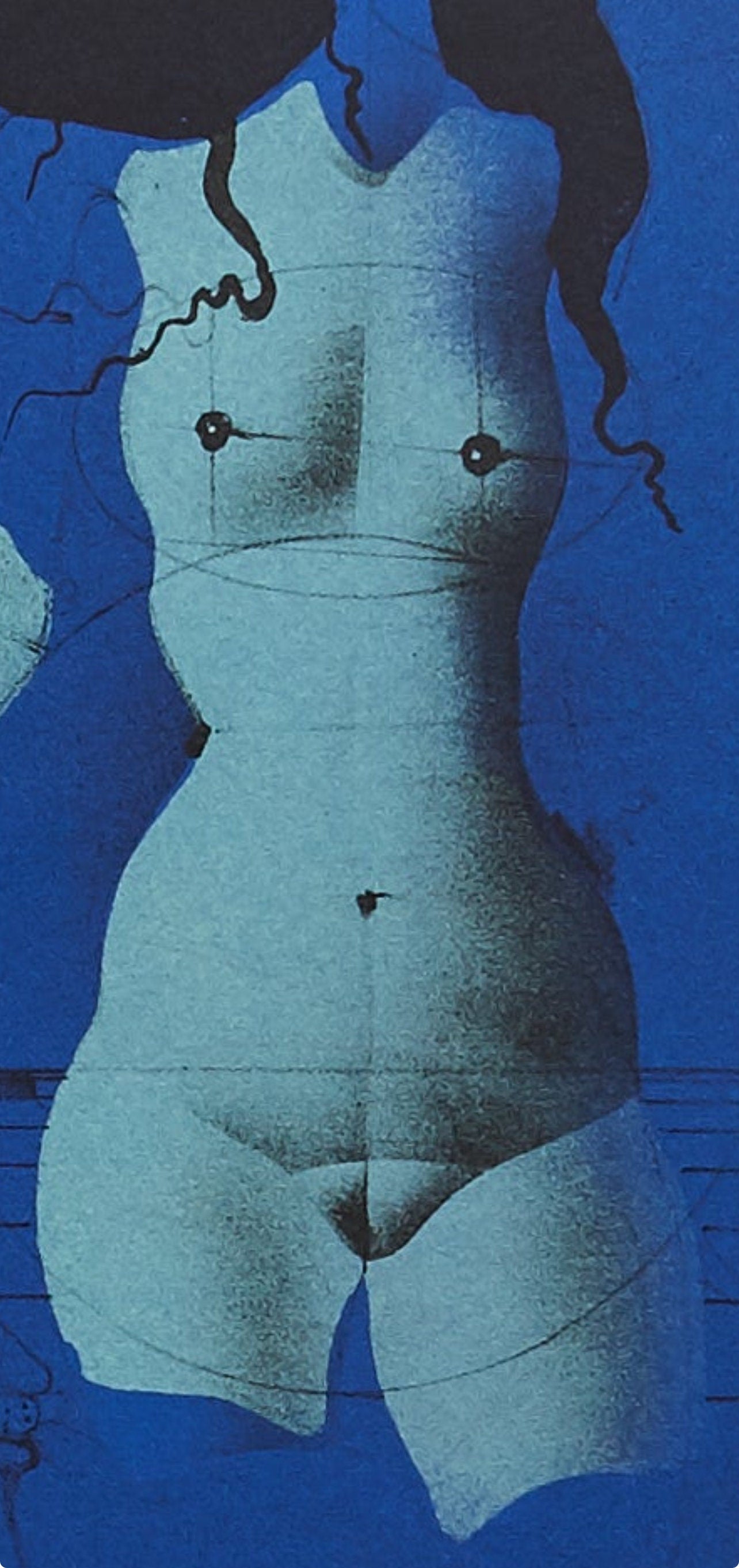 Paul Wunderlich, Torso sur une pierre bleu, Souvenirs et portraits d'artistes, Limited Edition Lithograph