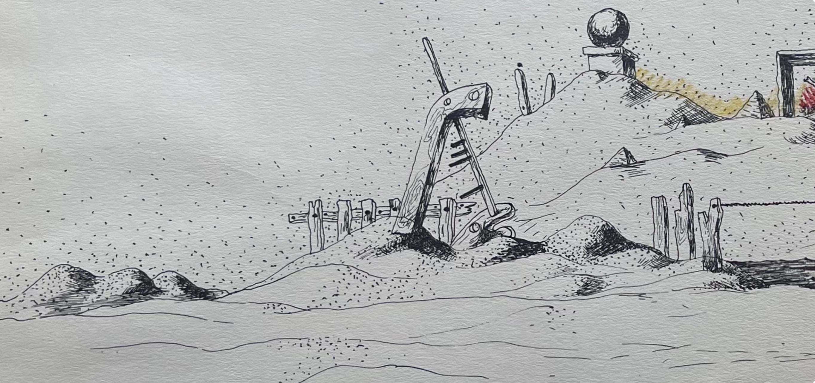 Jean Lurçat, la lyre 1932, huit dessins à la plume, Limited Edition Lithograph