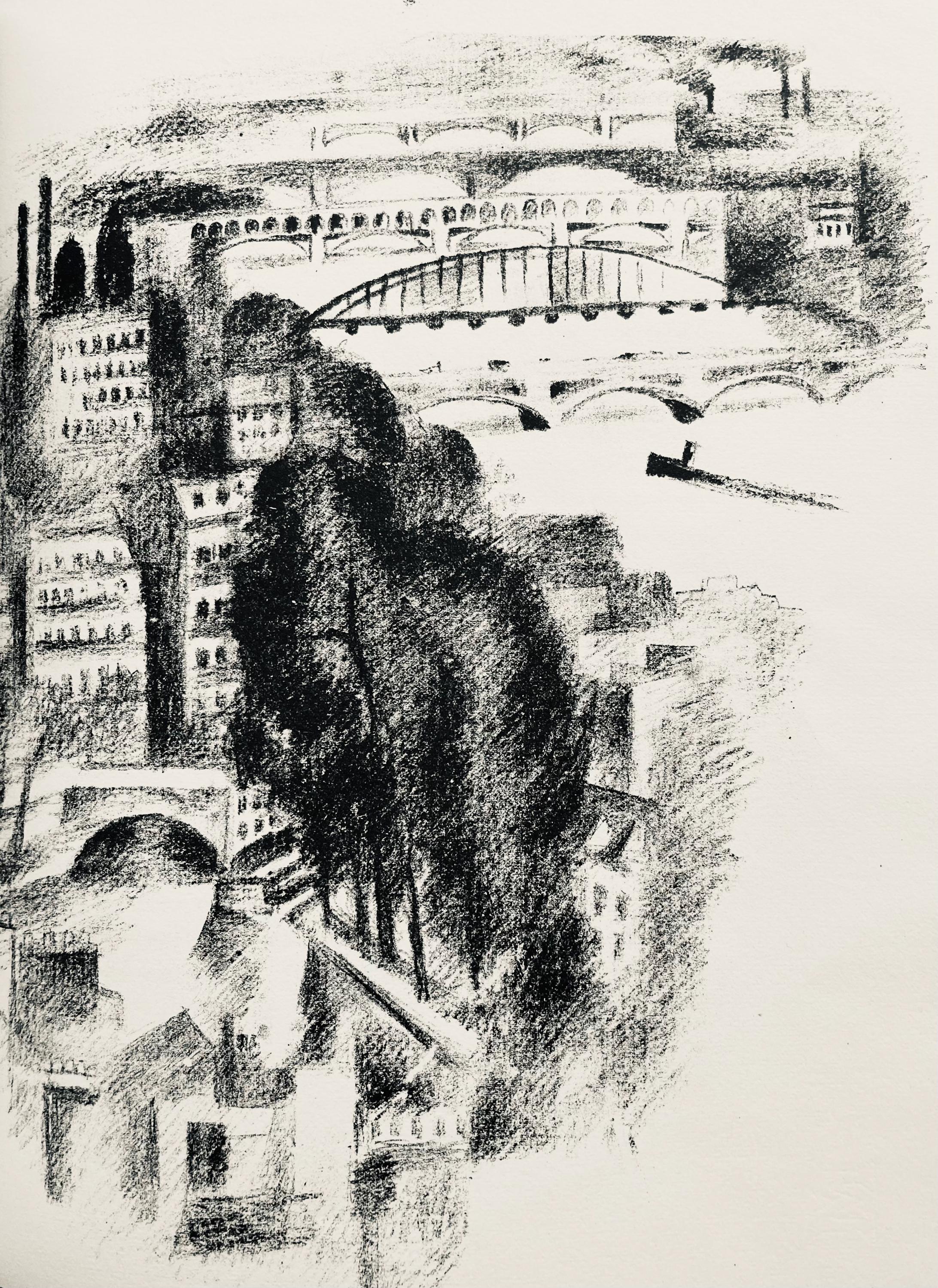 Robert Delaunay, Ponts et passerelle de Passy (Habasque 720-728), Allo! Paris!, Limited Edition Lithograph