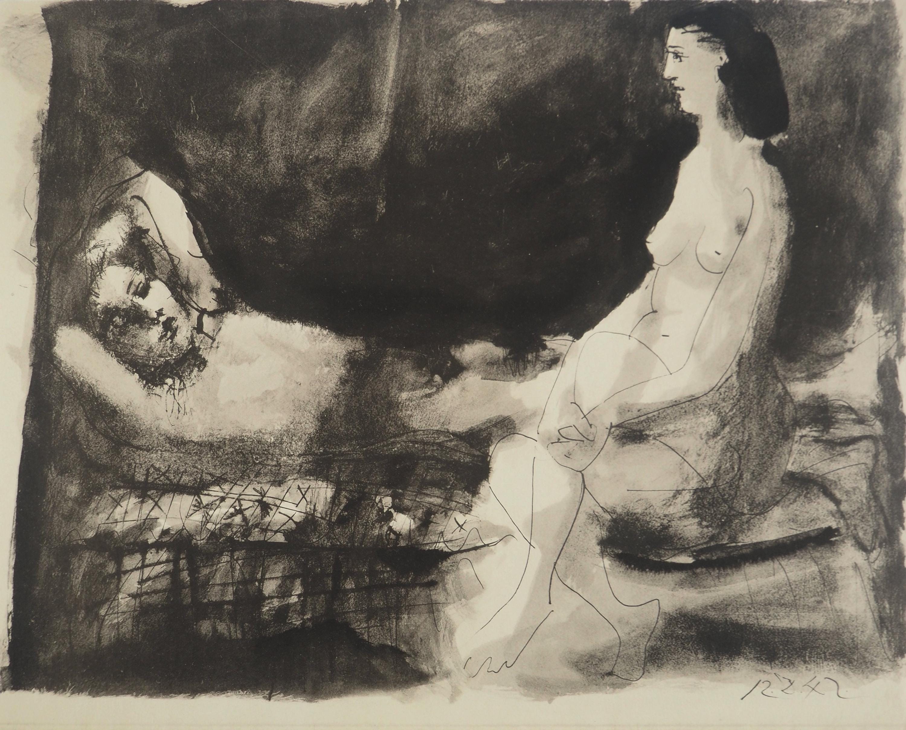 Pablo Picasso, Composition (Orozco 238), Picasso, La flûte double, Limited Edition Lithograph