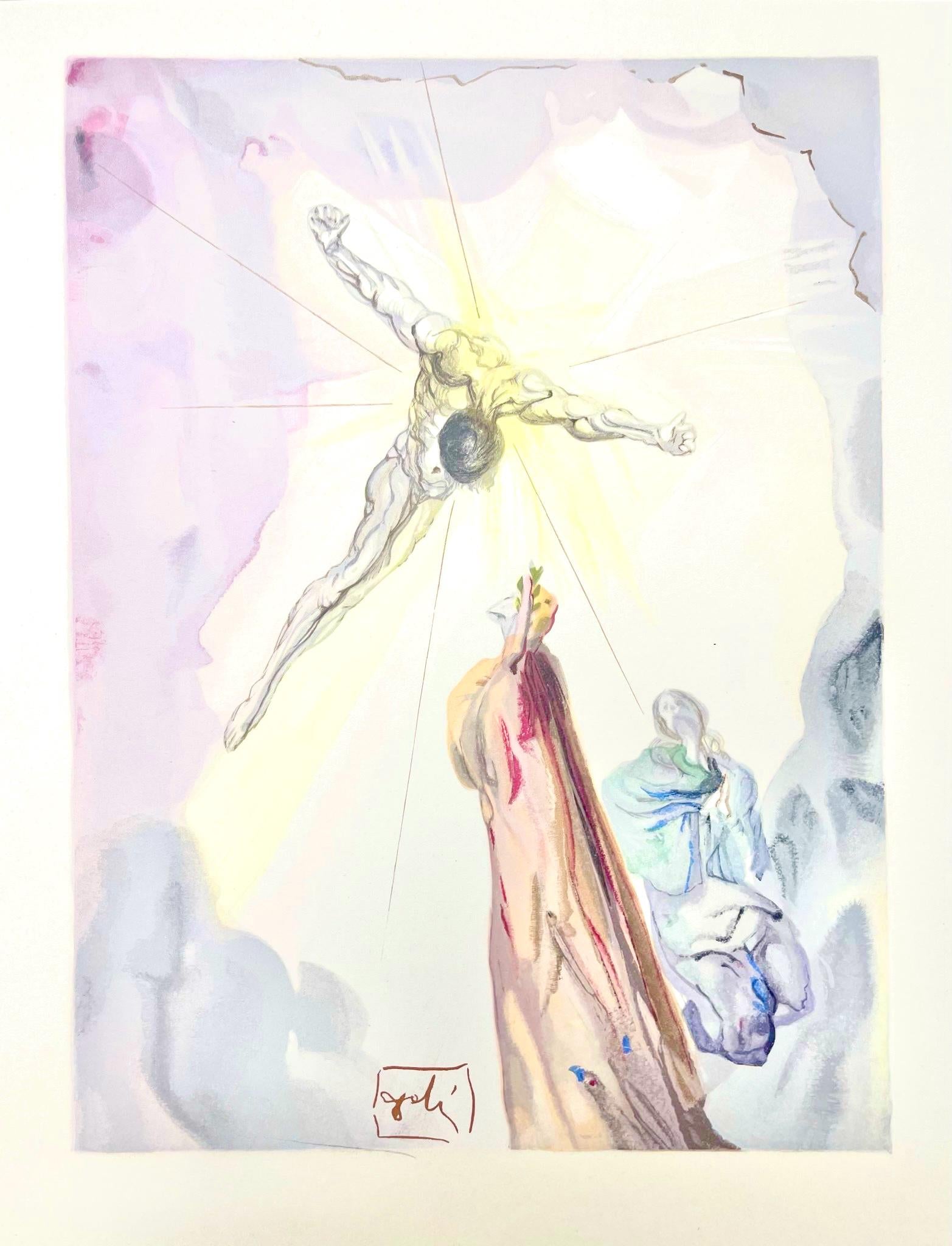 Salvador Dali, Paradies XIV (Field 189-200; Michler/Löpsinger 1039-1138), Die Göttliche Komödie, Signed, Limited Edition Woodcut