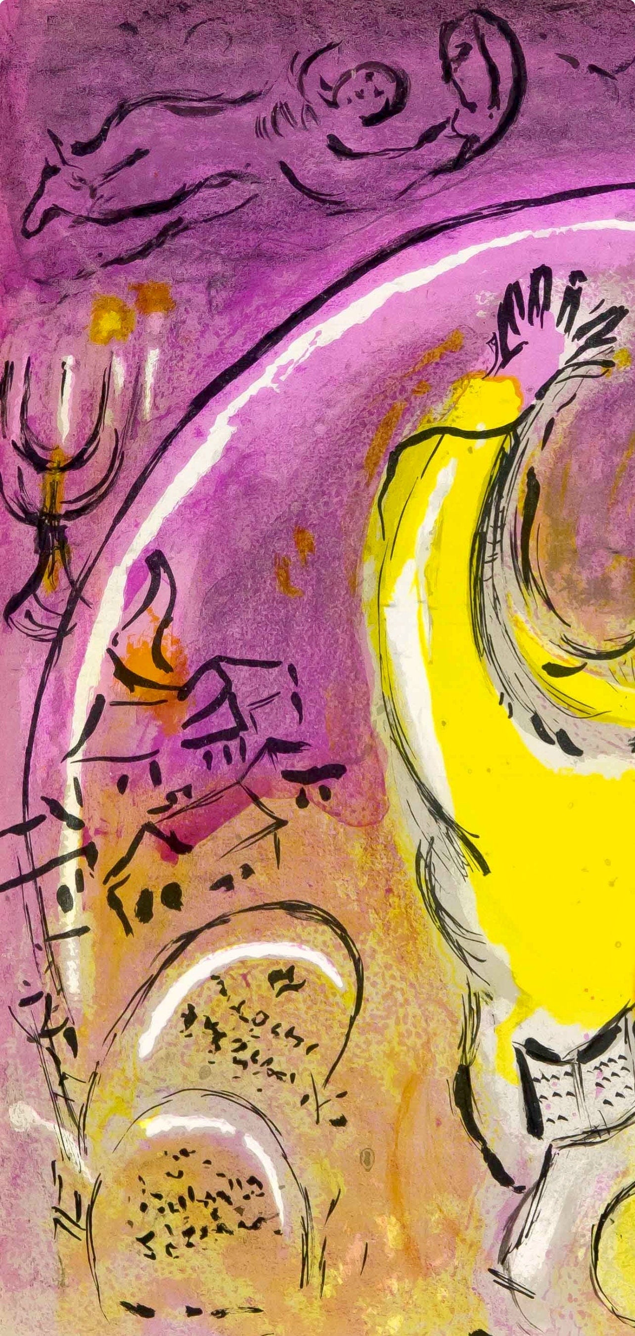 Marc Chagall, Solomon (Mourlot 117-46; Cramer 25), Drawings from the Bible by Marc Chagall, Verve: Revue, Limited Edition Lithograph