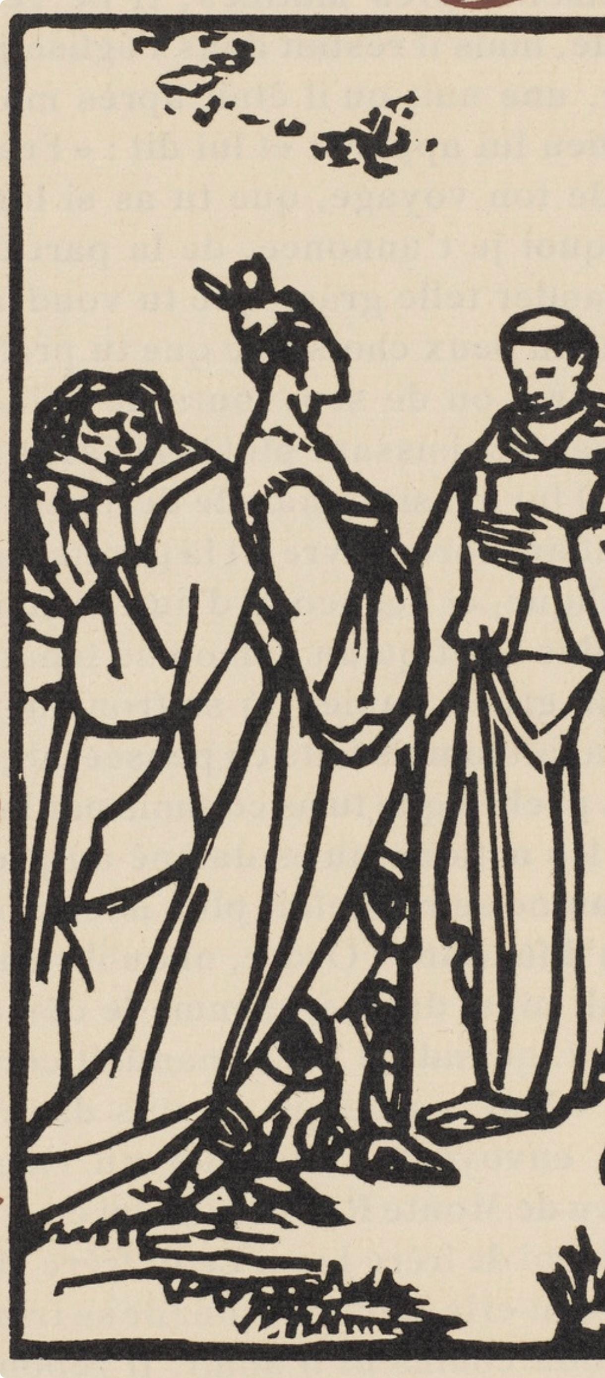 Émile Bernard, Composition (Morane, No. 100), Les Petites Fleurs de St. Françoise, Limited Edition Woodcut