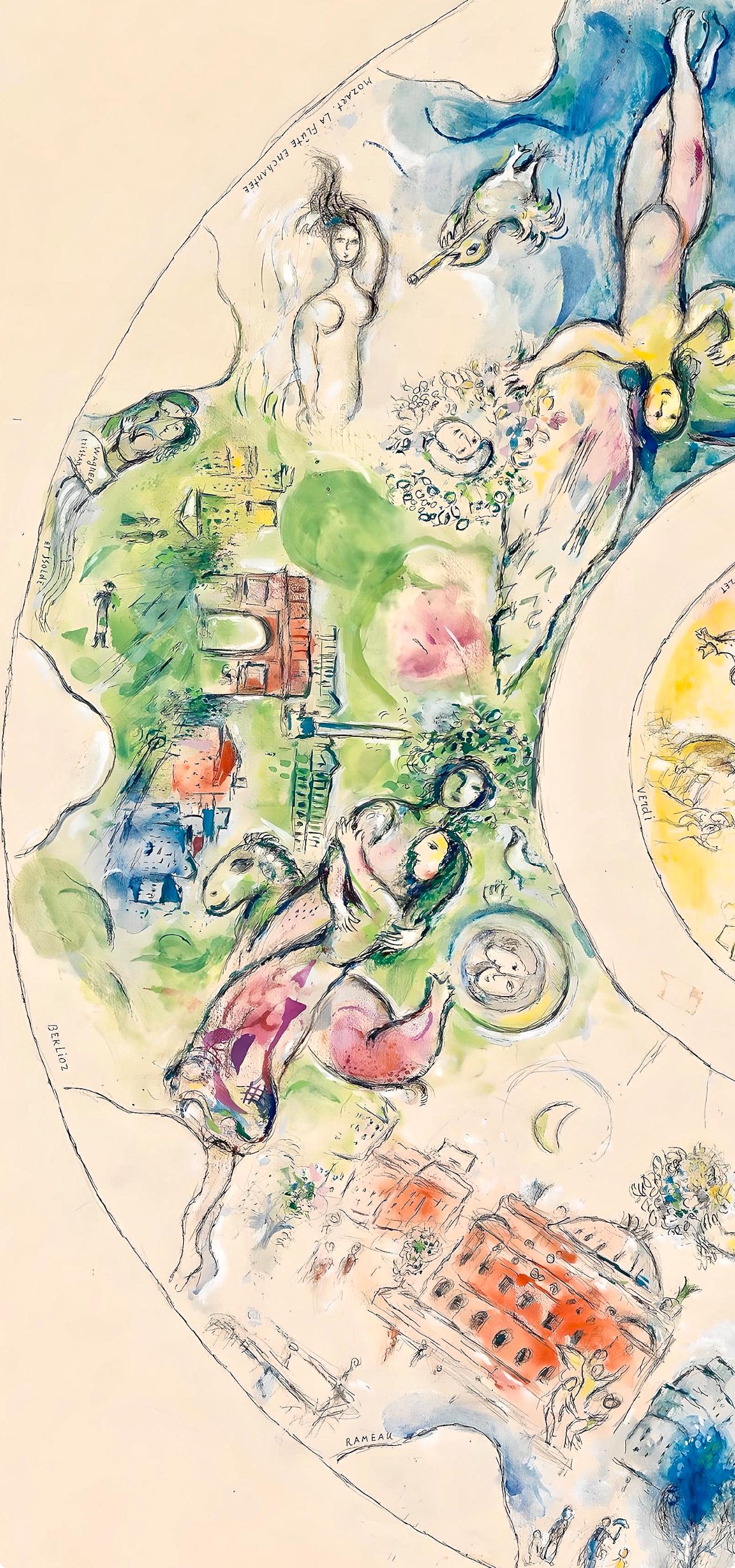 Marc Chagall, Composition (Cramer 61), Le Plafond de l'Opéra de Paris, Limited Edition Lithograph
