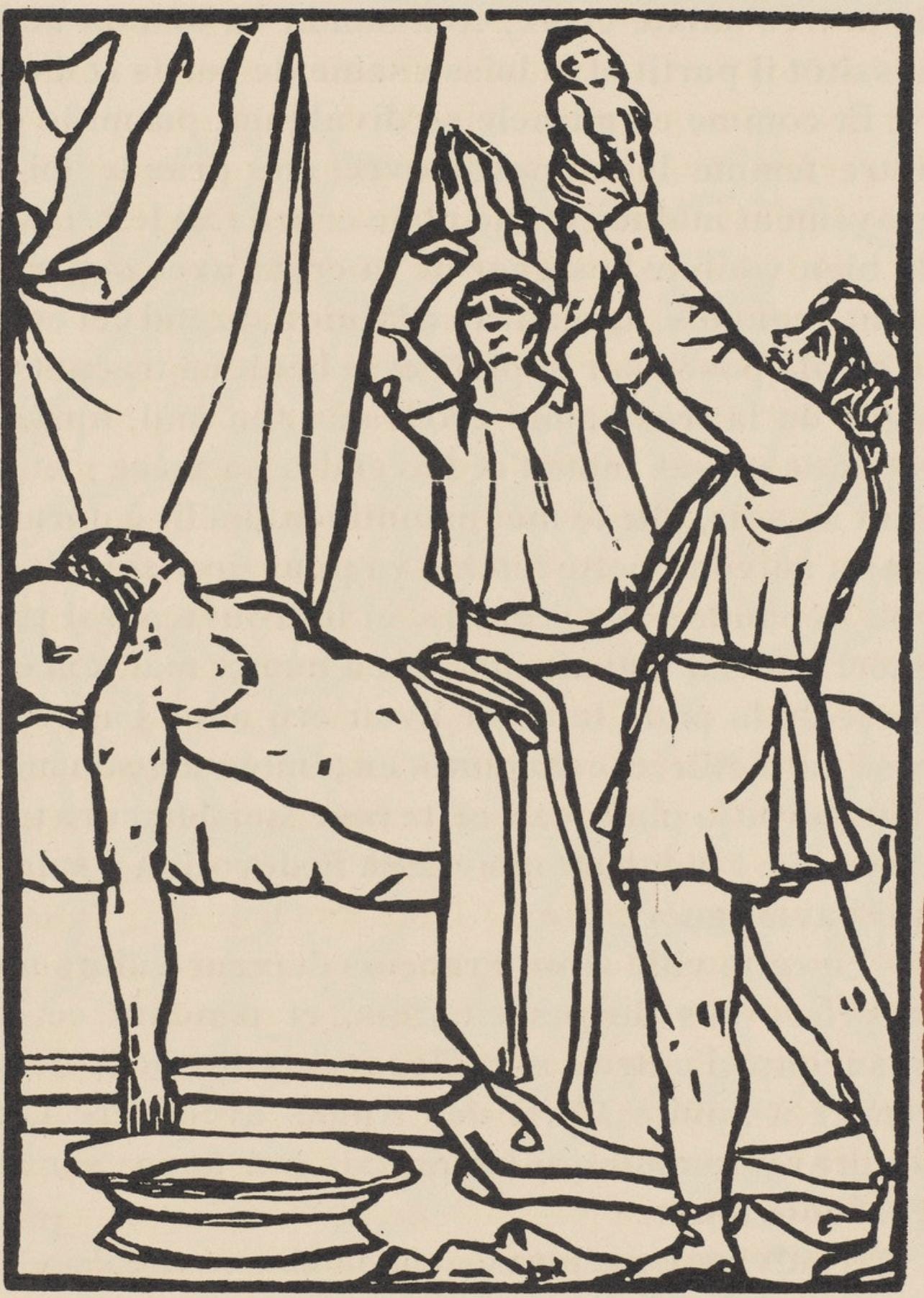 Émile Bernard, Composition (Morane, No. 100), Les Petites Fleurs de St. Françoise, Limited Edition Woodcut