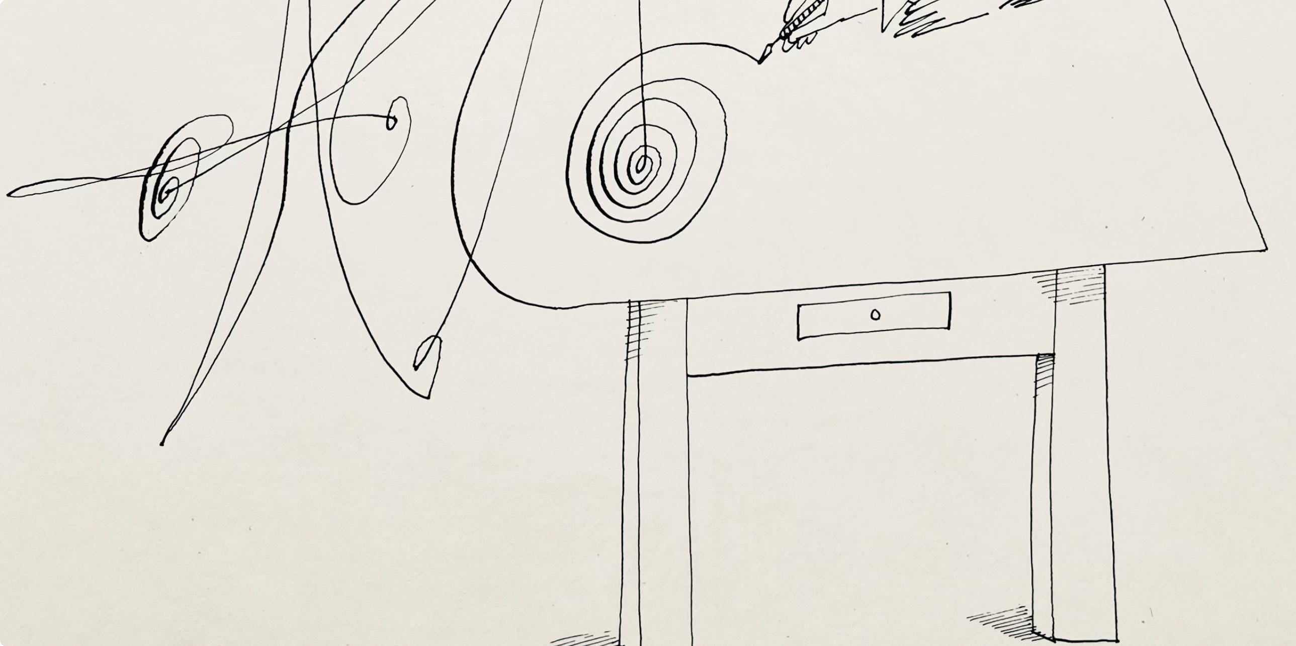 Saul Steinberg, Composition, Derrière le miroir, Limited Edition Lithograph