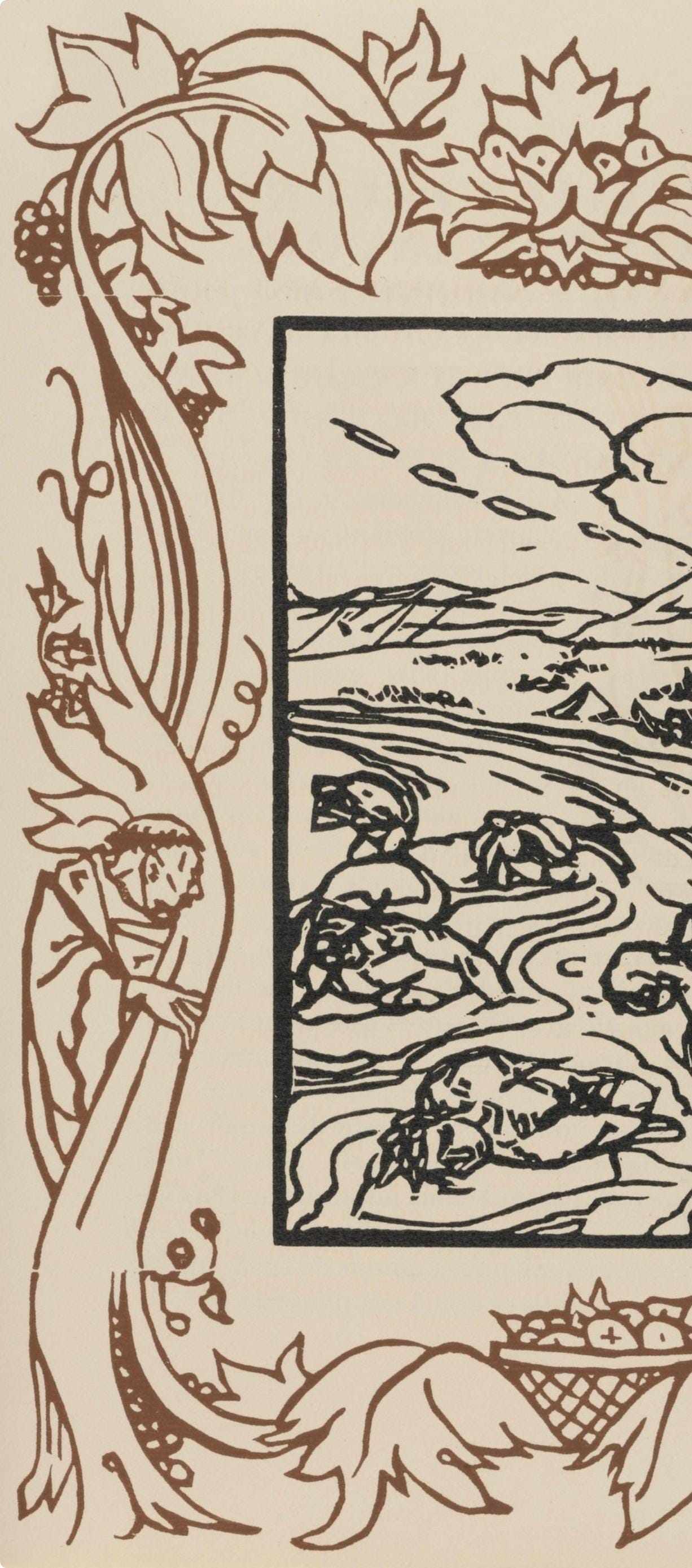 Émile Bernard, Composition (Morane, No. 100), Les Petites Fleurs de St. Françoise, Limited Edition Woodcut