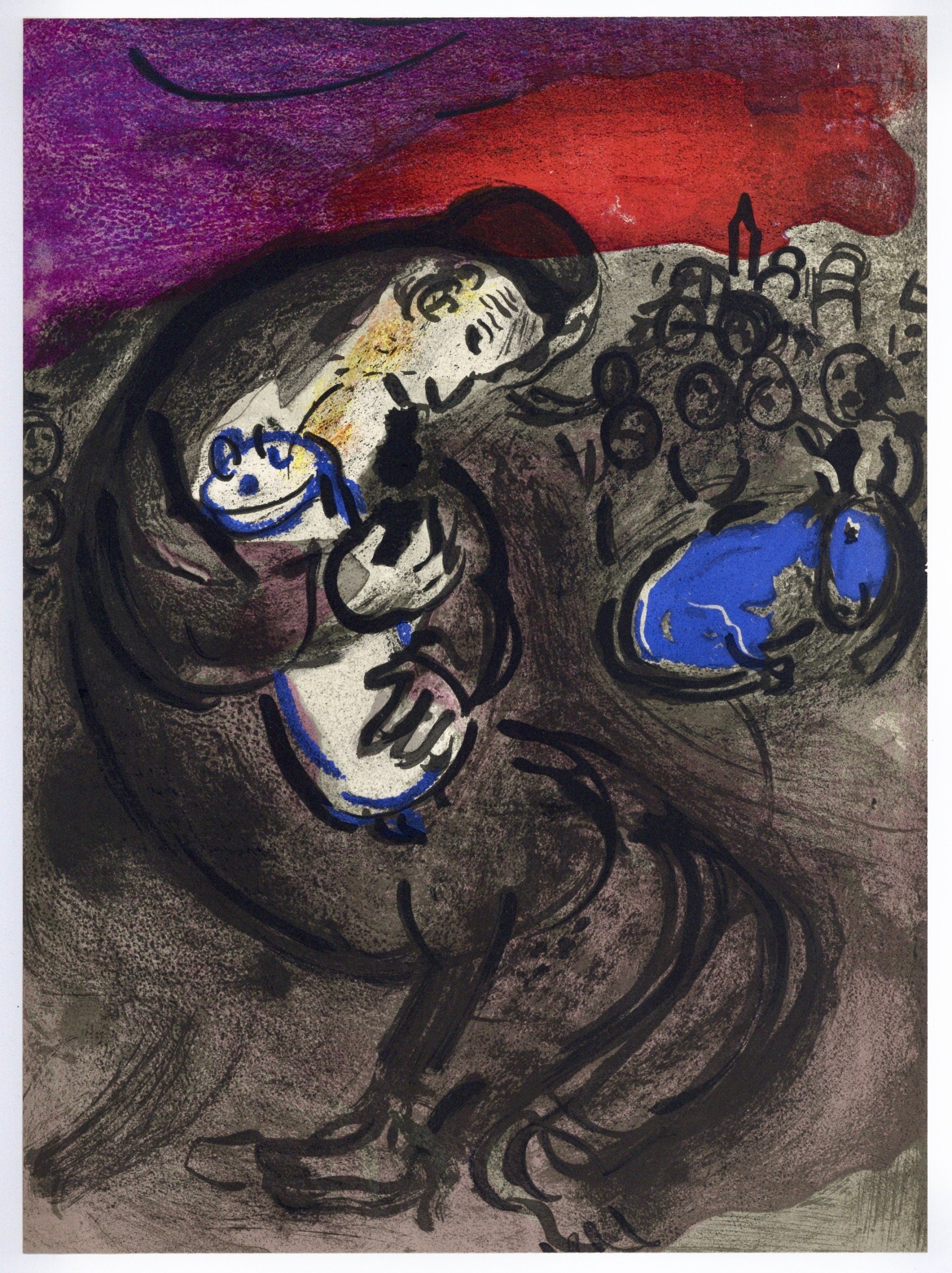 Marc Chagall, Lamentations of Jeremiah (Mourlot 117-46; Cramer 25), Drawings from the Bible, Verve: Revue, Limited Edition Lithograph