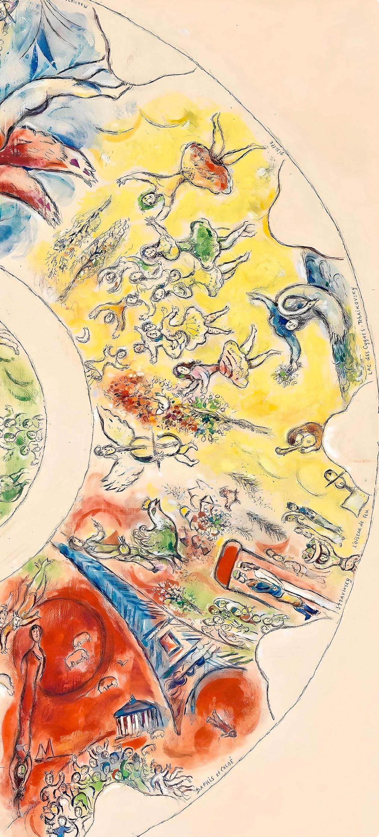 Marc Chagall, Composition (Cramer 61), Le Plafond de l'Opéra de Paris, Limited Edition Lithograph