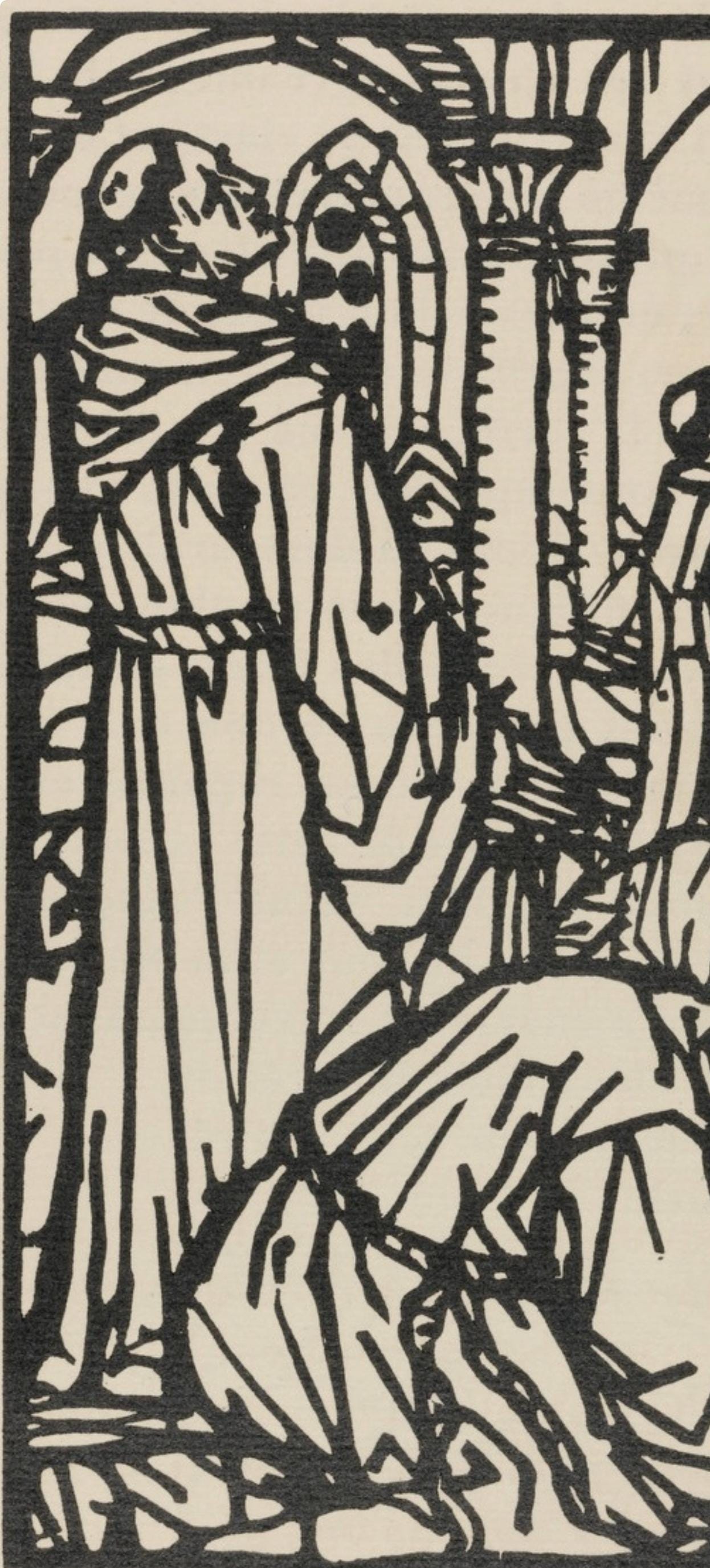 Émile Bernard, Composition (Morane, No. 100), Les Petites Fleurs de St. Françoise, Limited Edition Woodcut