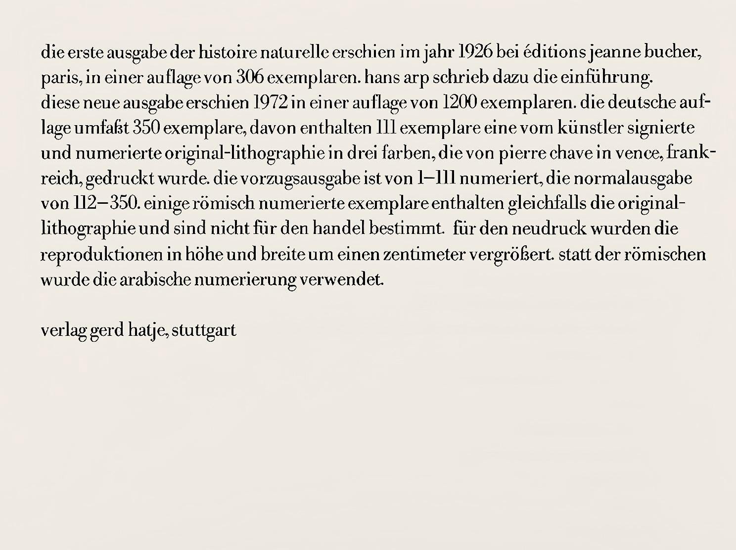Max Ernst, Composition (Spies/Leppien 222), Histoire Naturelle, Limited Edition Lithograph