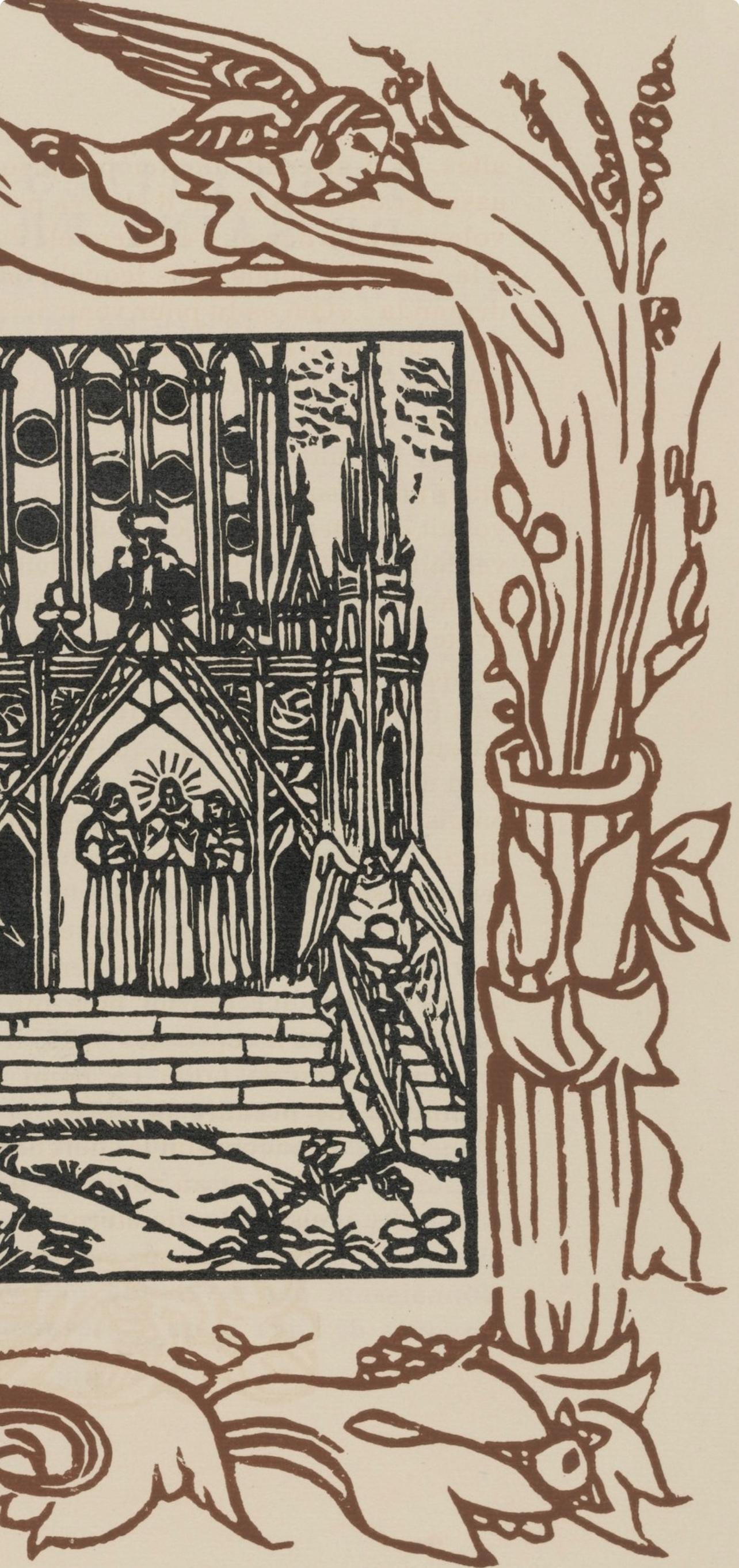 Émile Bernard, Composition (Morane, No. 100), Les Petites Fleurs de St. Françoise, Limited Edition Woodcut