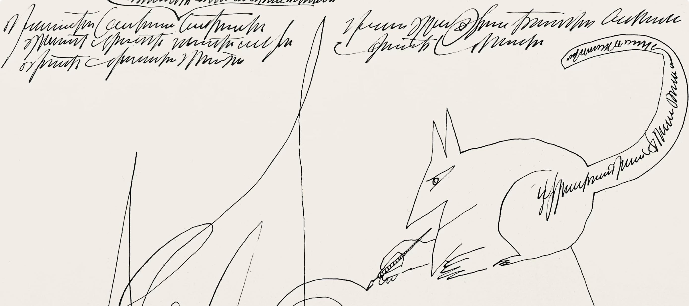 Saul Steinberg, Composition, Derrière le miroir, Limited Edition Lithograph
