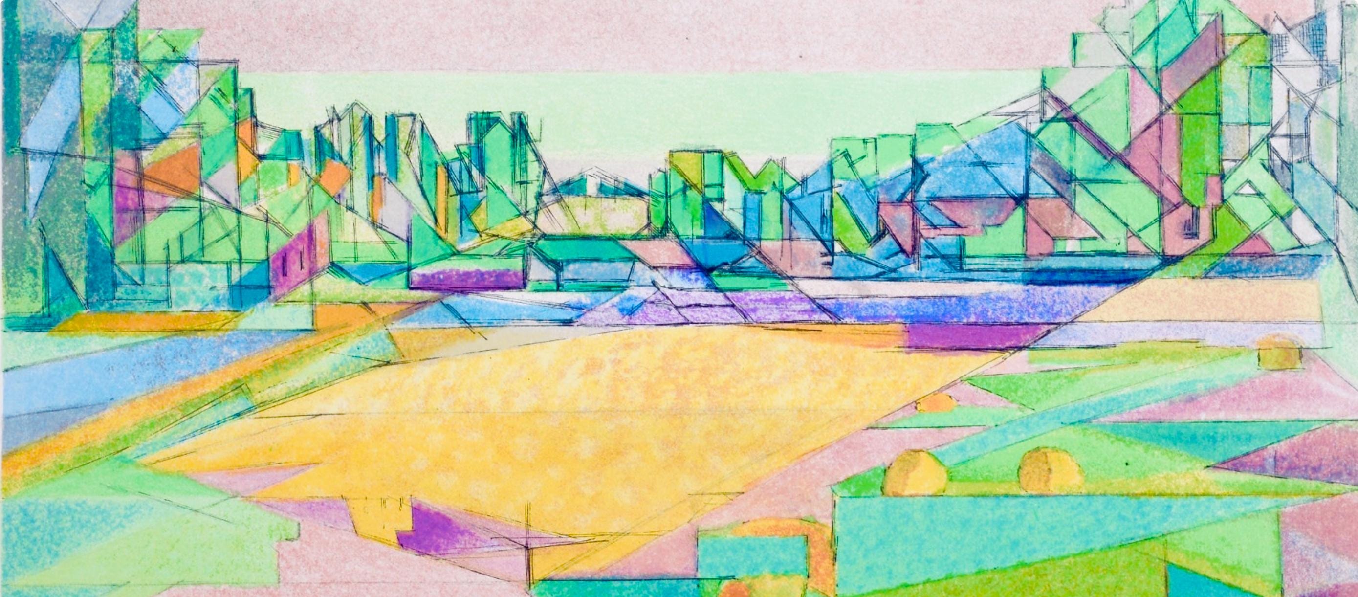 Jacques Villon, Composition (Ginestet/Pouillon 65-72), Jacques Villon, Huit lithographies, Limited Edition Lithograph